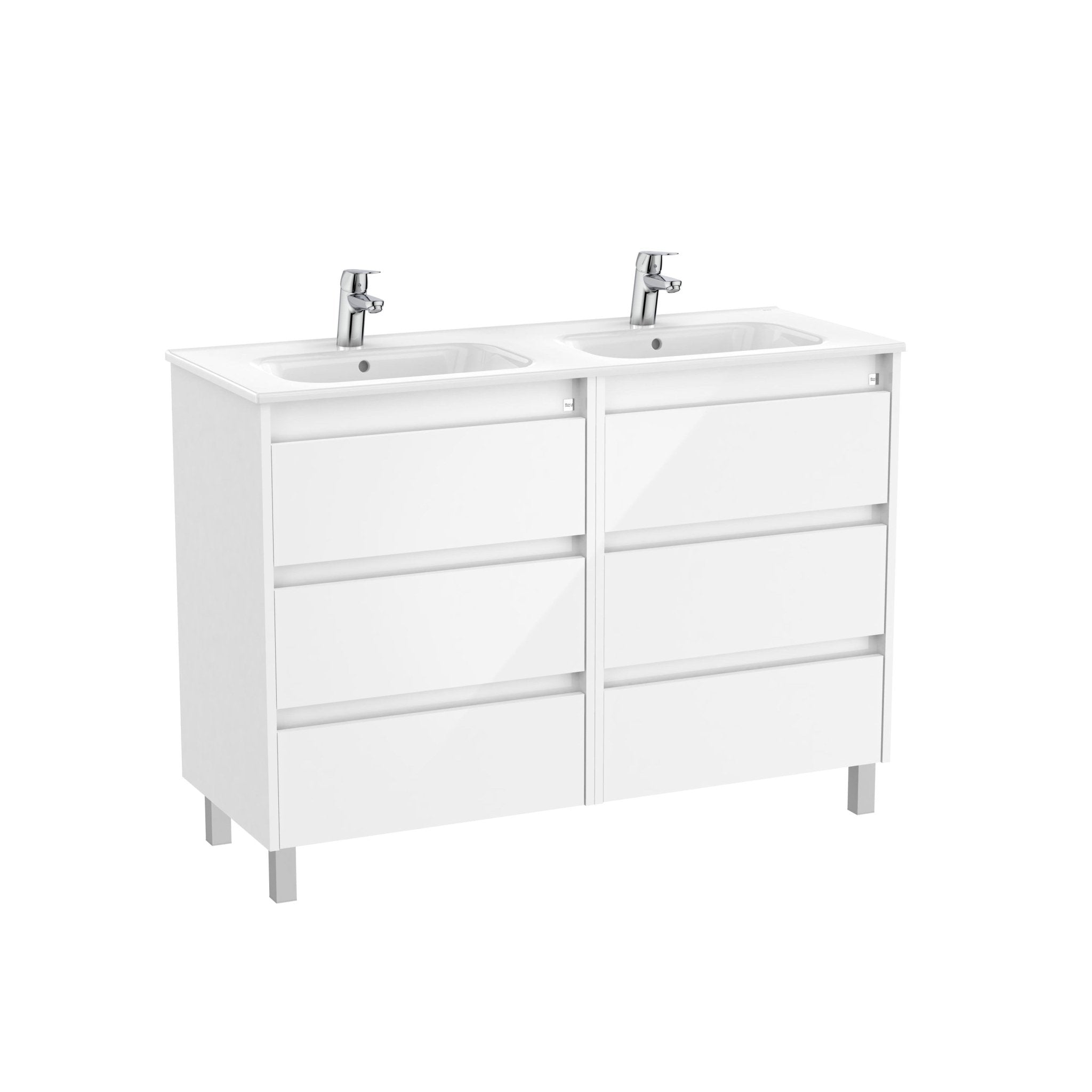 Roca - Mueble base Tenet Unik de seis cajones y lavabo doble - BricoandPool