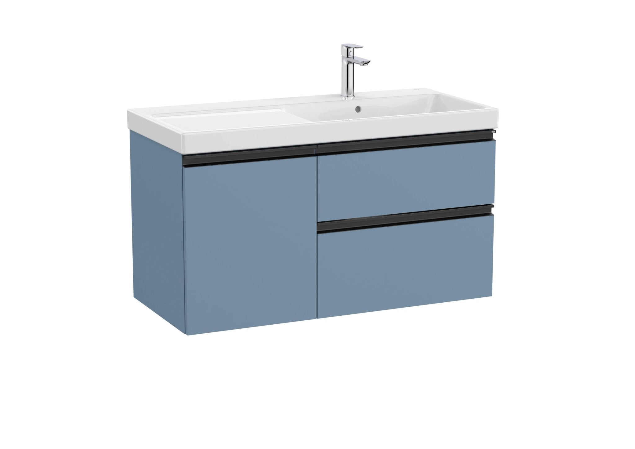 Roca - Mueble base The Gap Unik asimétrico de dos cajones y una puerta y lavabo plus - BricoandPool