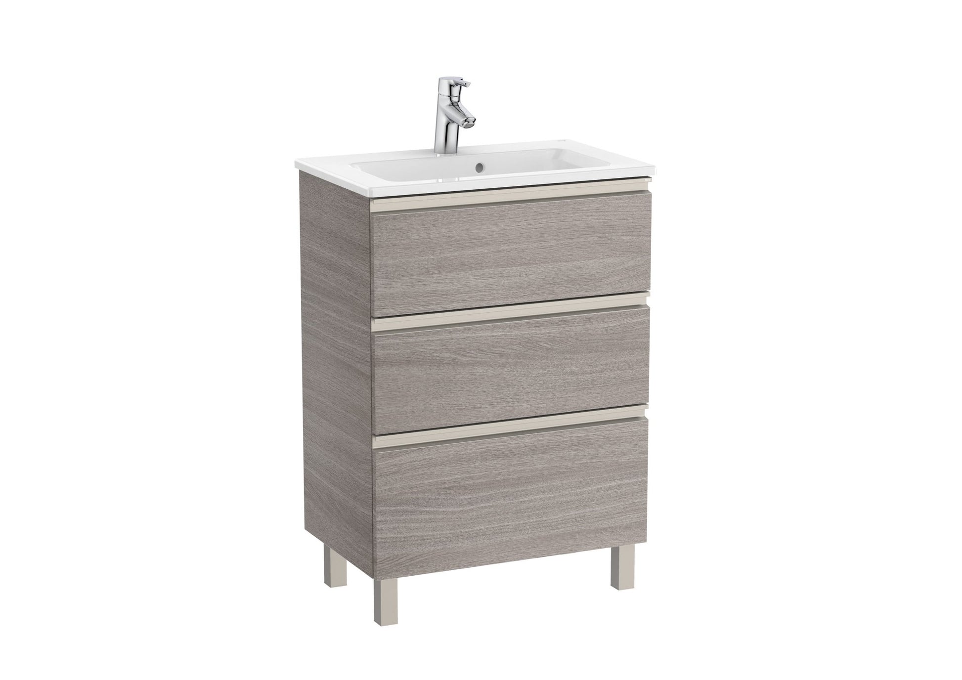 Roca - Mueble base The Gap Unik compacto de tres cajones y lavabo - BricoandPool