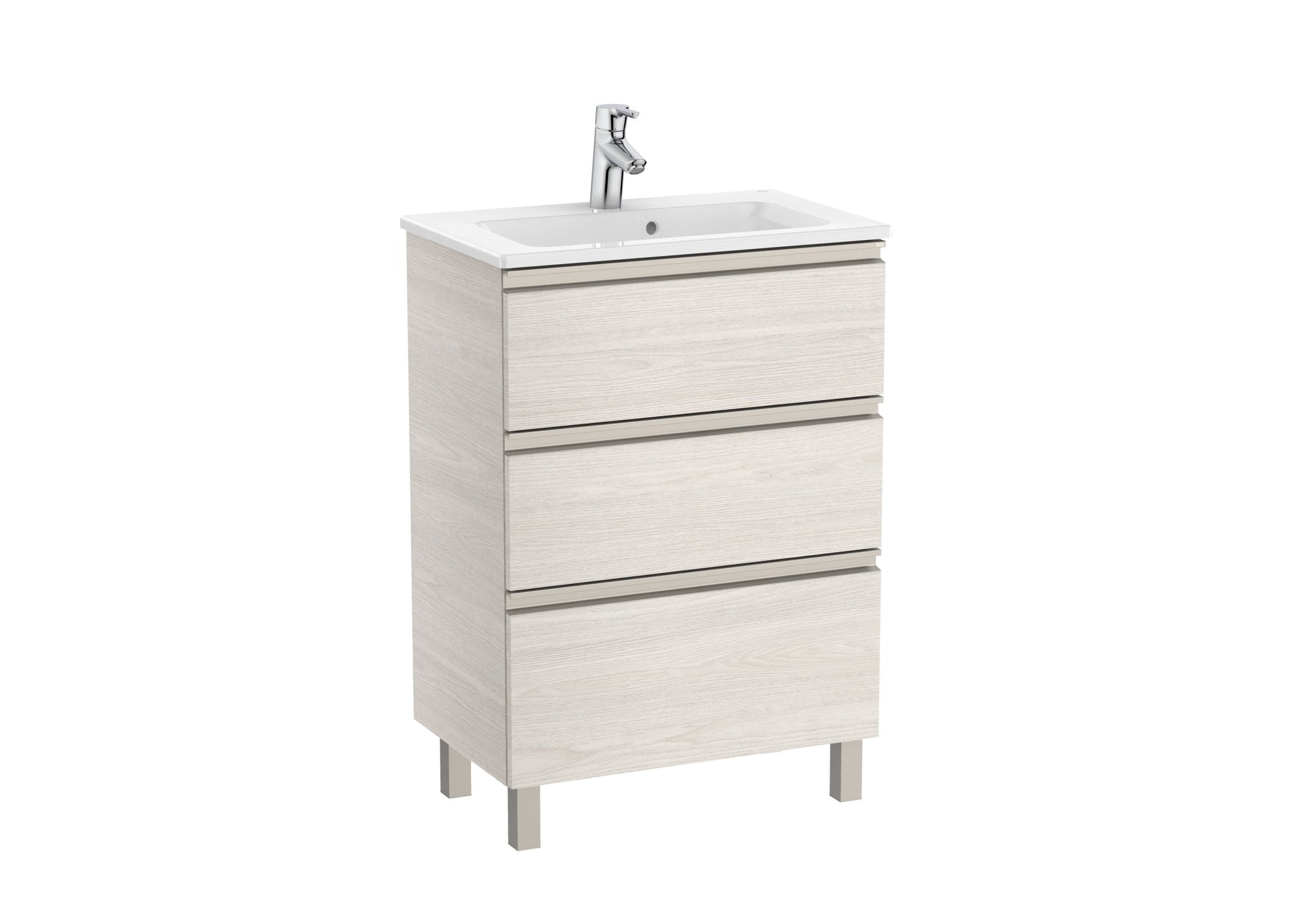 Roca - Mueble base The Gap Unik compacto de tres cajones y lavabo - BricoandPool