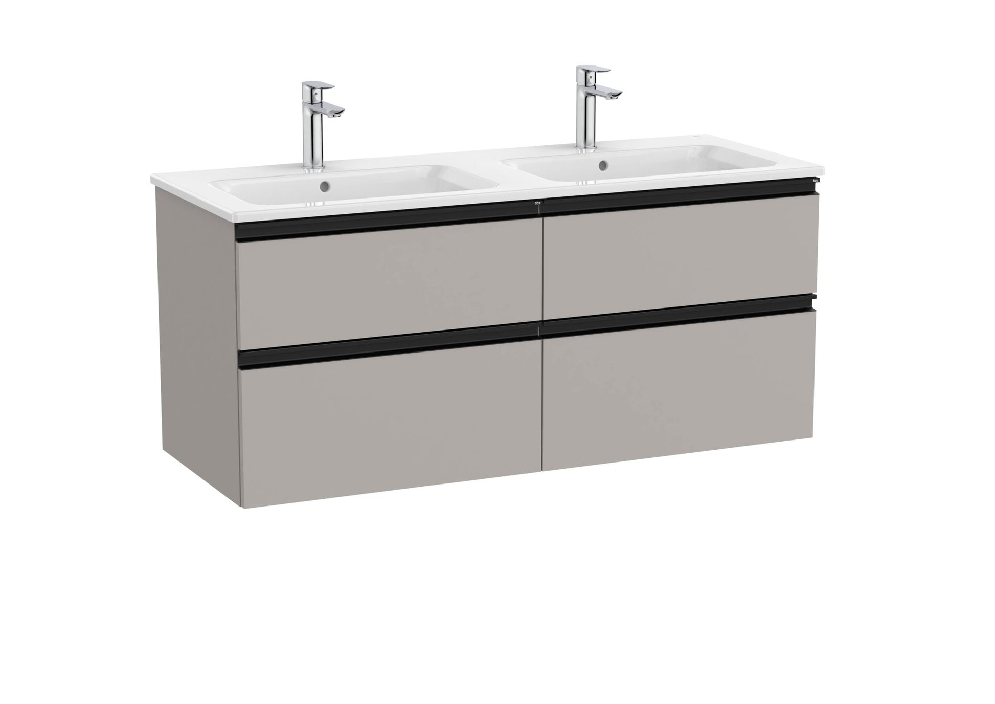Roca - Mueble base The Gap Unik de cuatro cajones y lavabo doble - BricoandPool