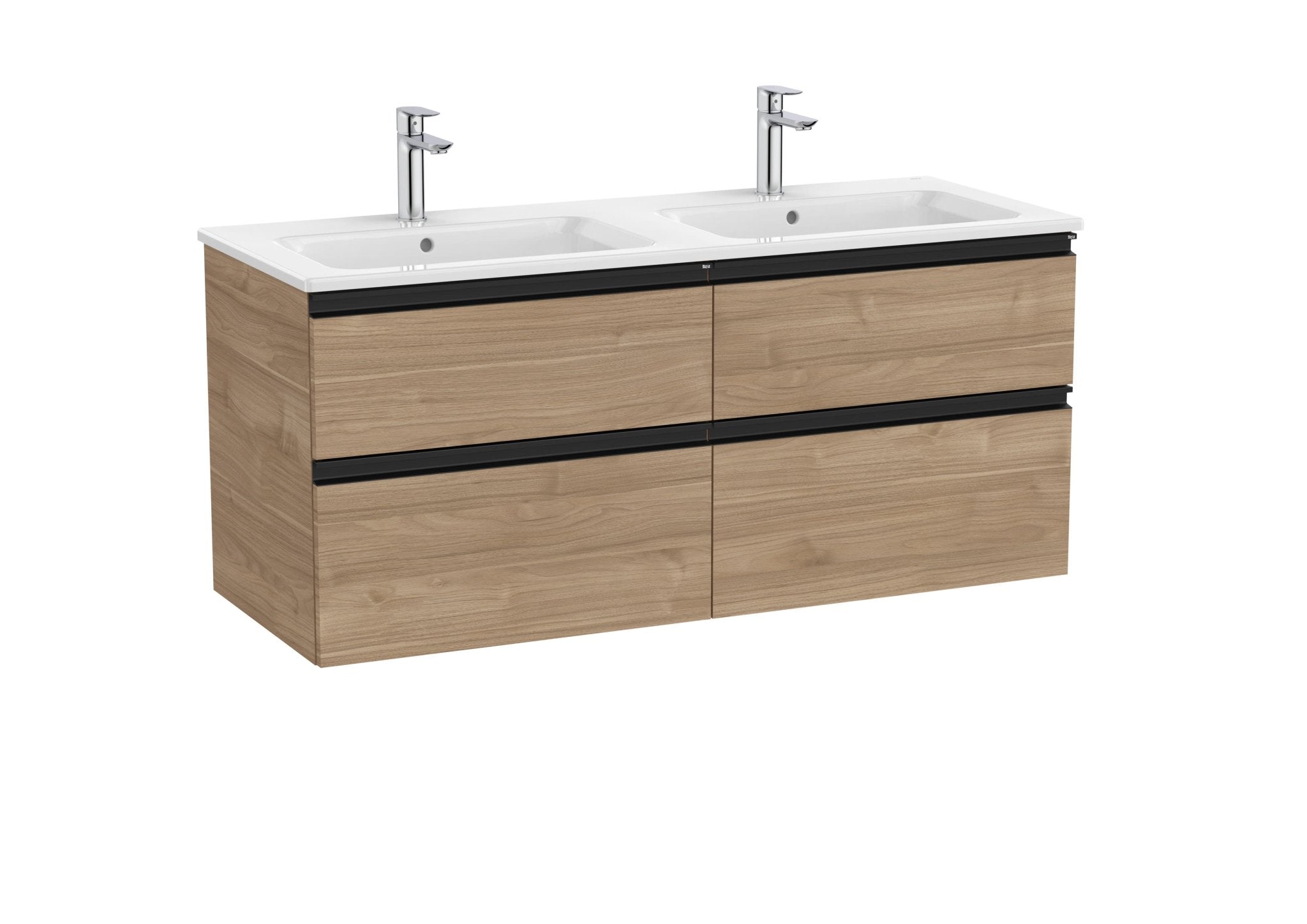 Roca - Mueble base The Gap Unik de cuatro cajones y lavabo doble - BricoandPool