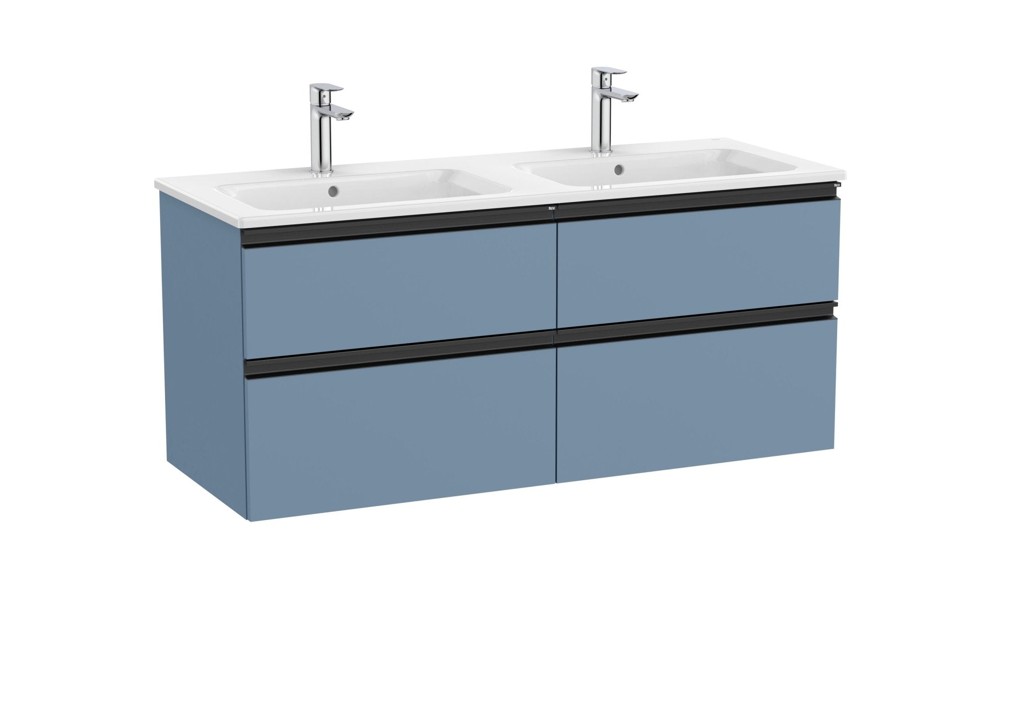 Roca - Mueble base The Gap Unik de cuatro cajones y lavabo doble - BricoandPool