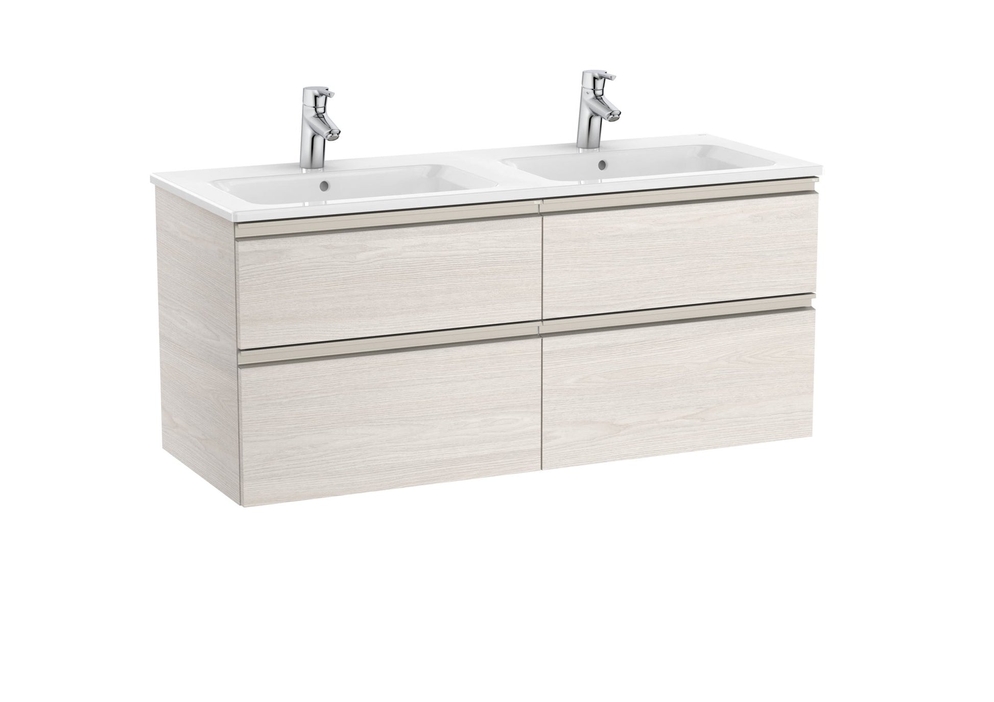 Roca - Mueble base The Gap Unik de cuatro cajones y lavabo doble - BricoandPool