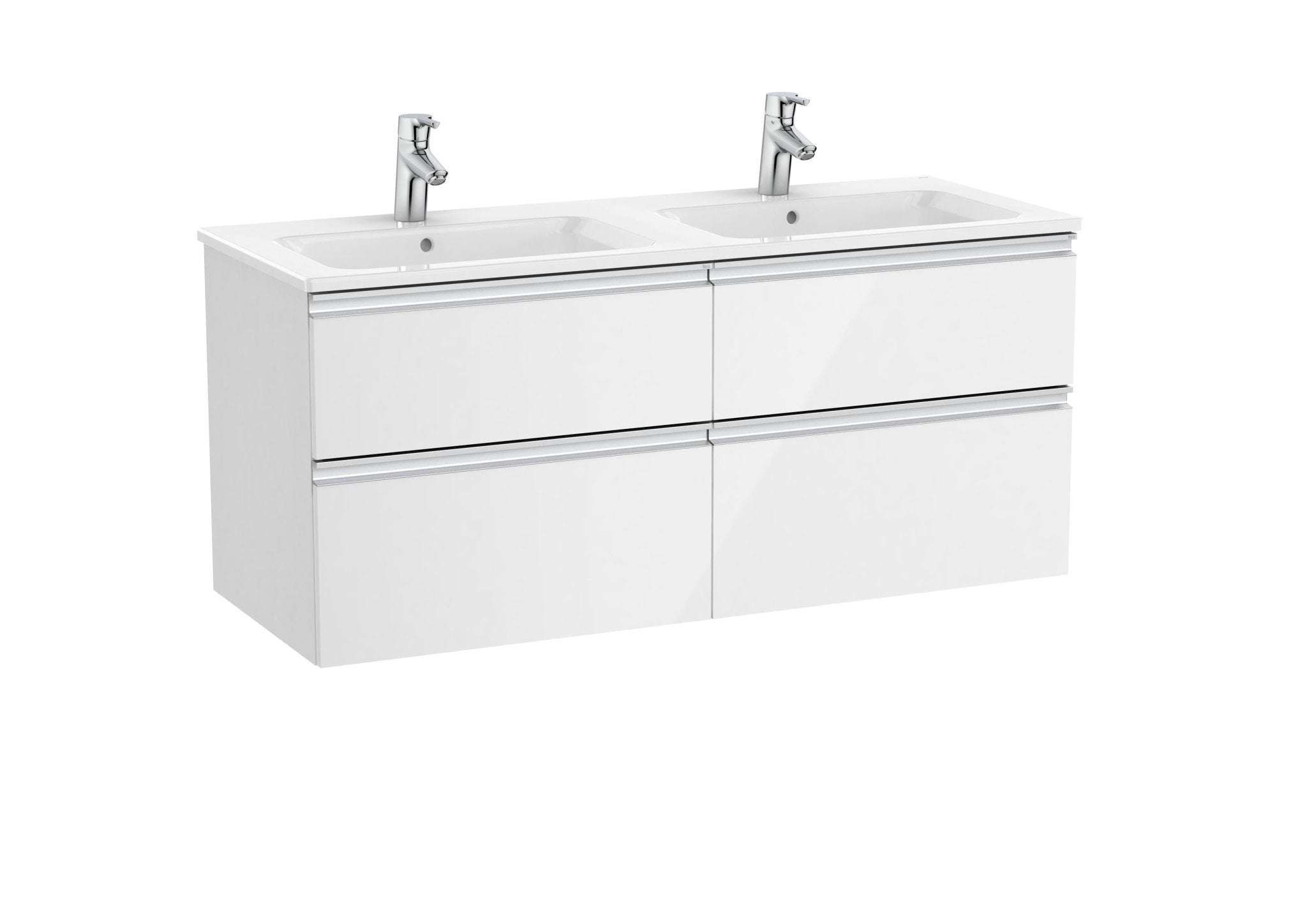Roca - Mueble base The Gap Unik de cuatro cajones y lavabo doble - BricoandPool