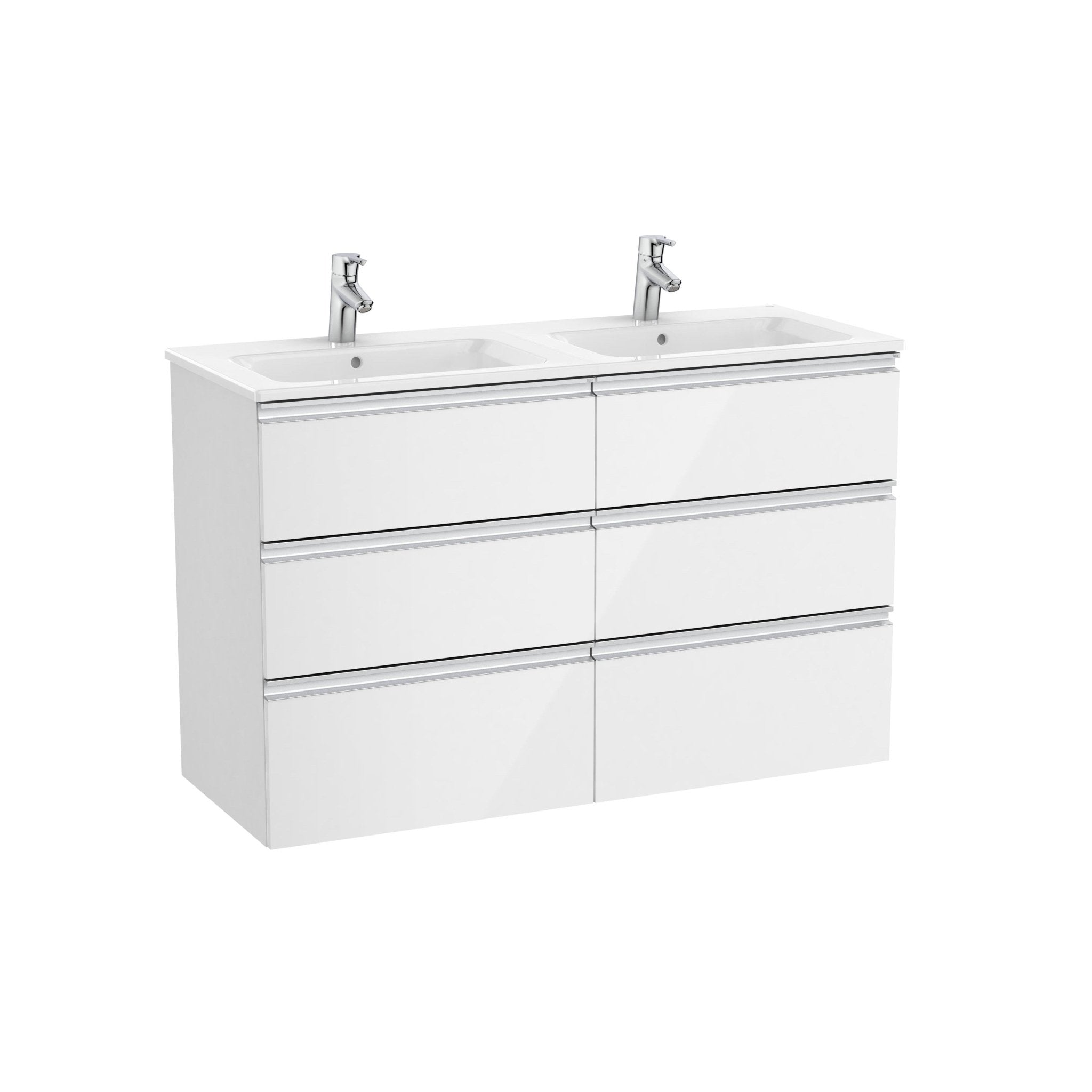 Roca - Mueble base The Gap Unik de seis cajones y lavabo doble - BricoandPool