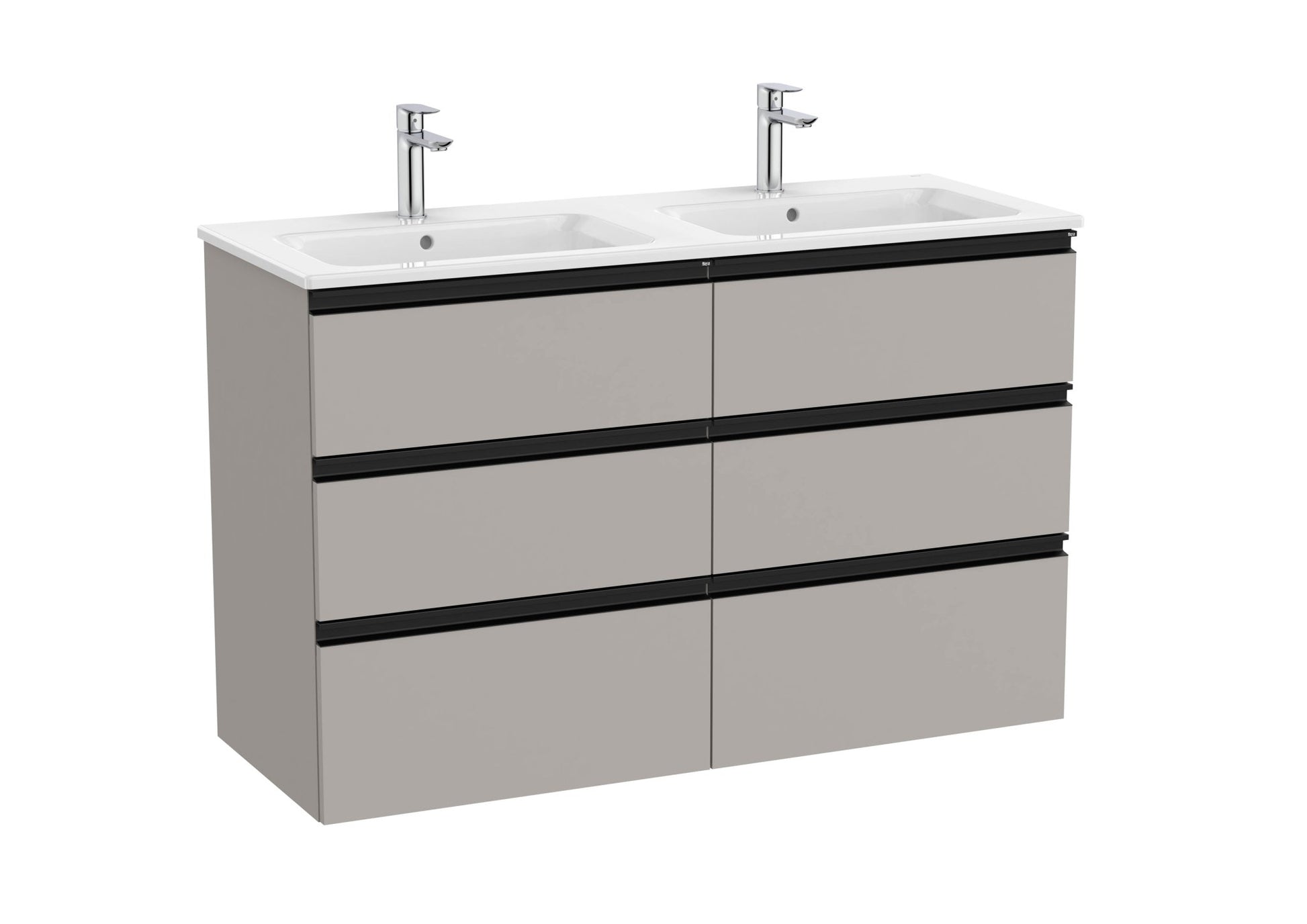 Roca - Mueble base The Gap Unik de seis cajones y lavabo doble - BricoandPool