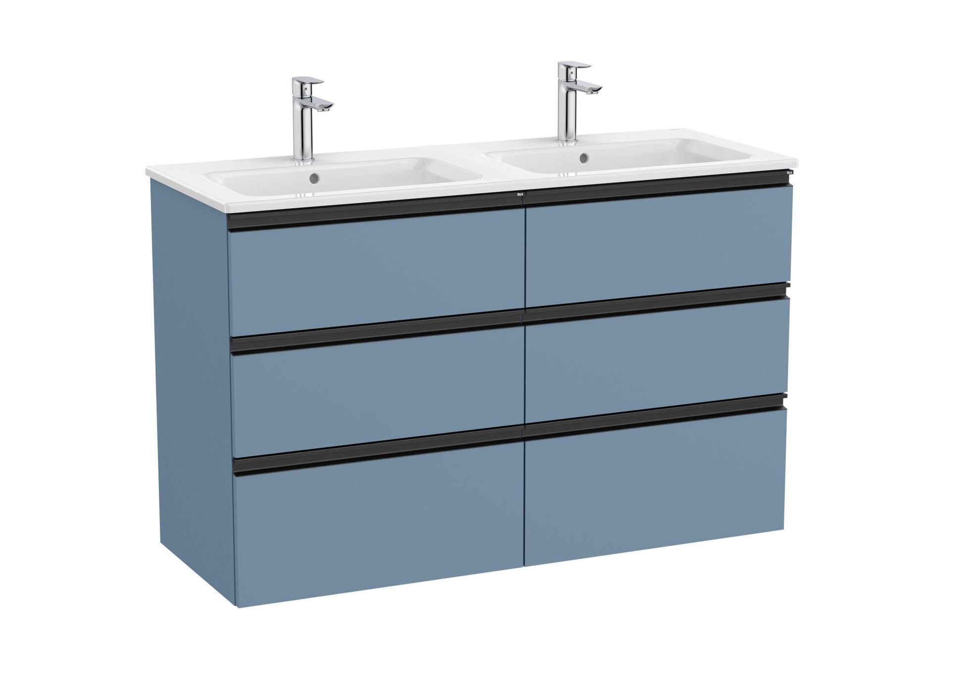 Roca - Mueble base The Gap Unik de seis cajones y lavabo doble - BricoandPool