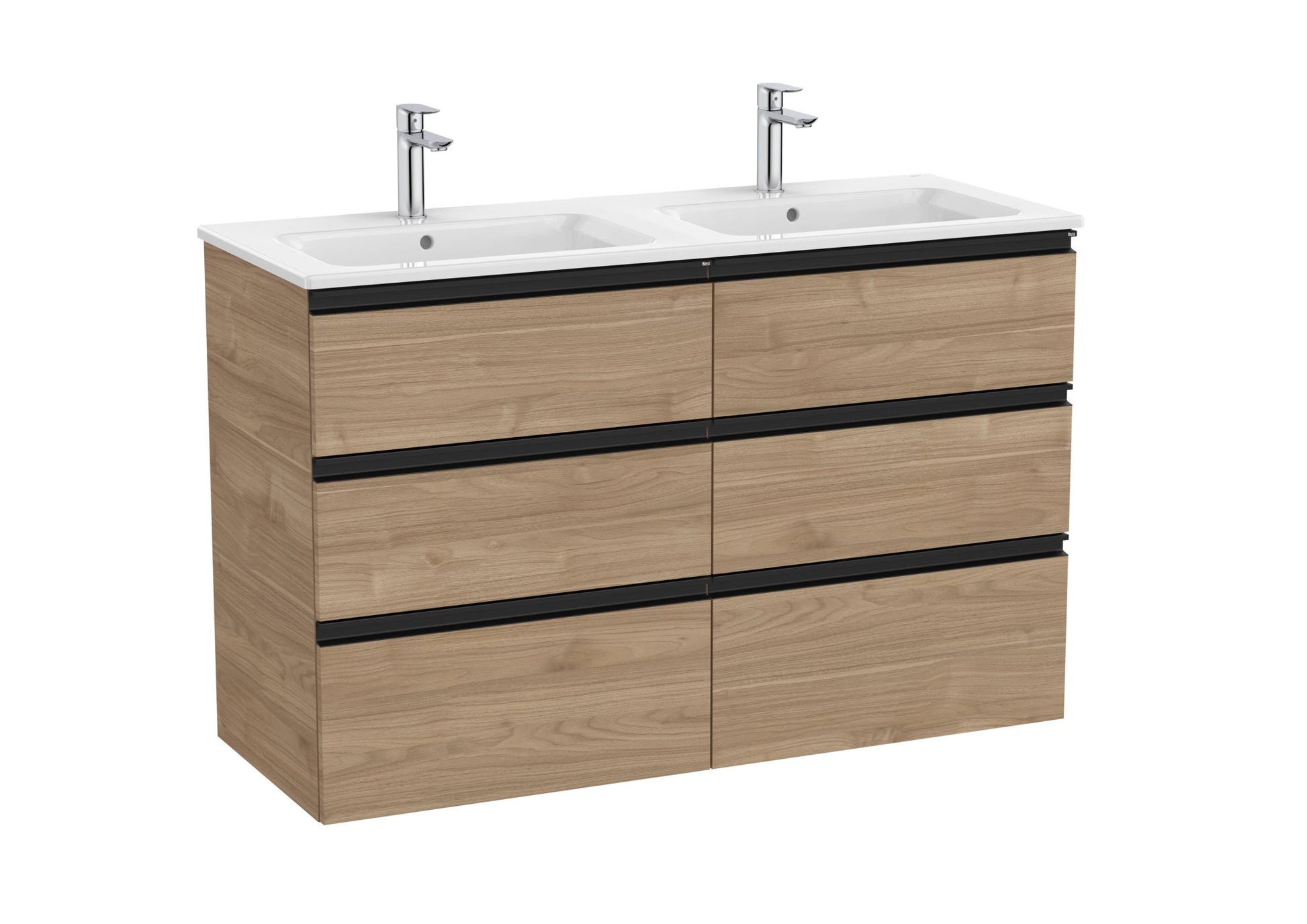Roca - Mueble base The Gap Unik de seis cajones y lavabo doble - BricoandPool