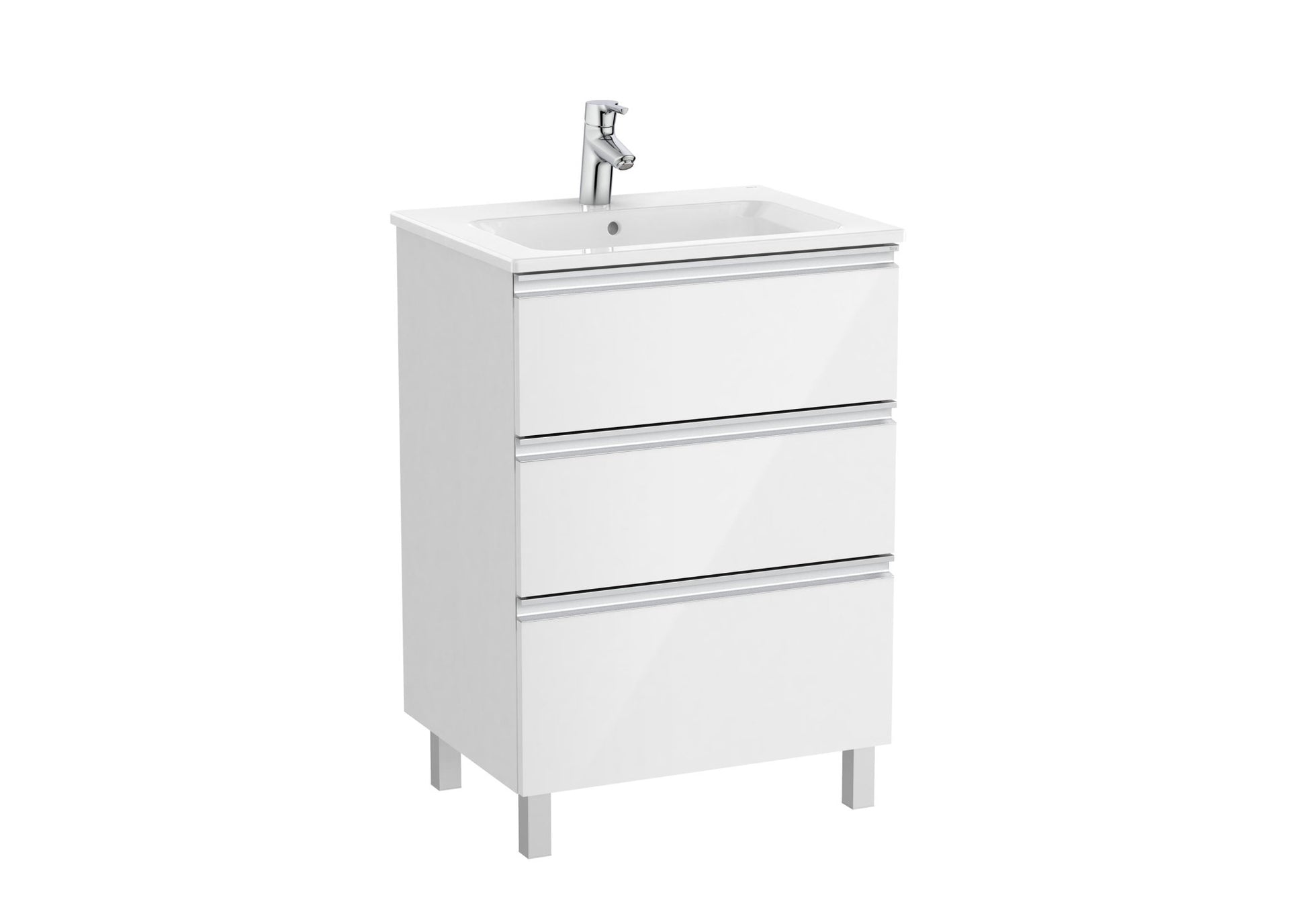 Roca - Mueble base The Gap Unik de tres cajones y lavabo - BricoandPool