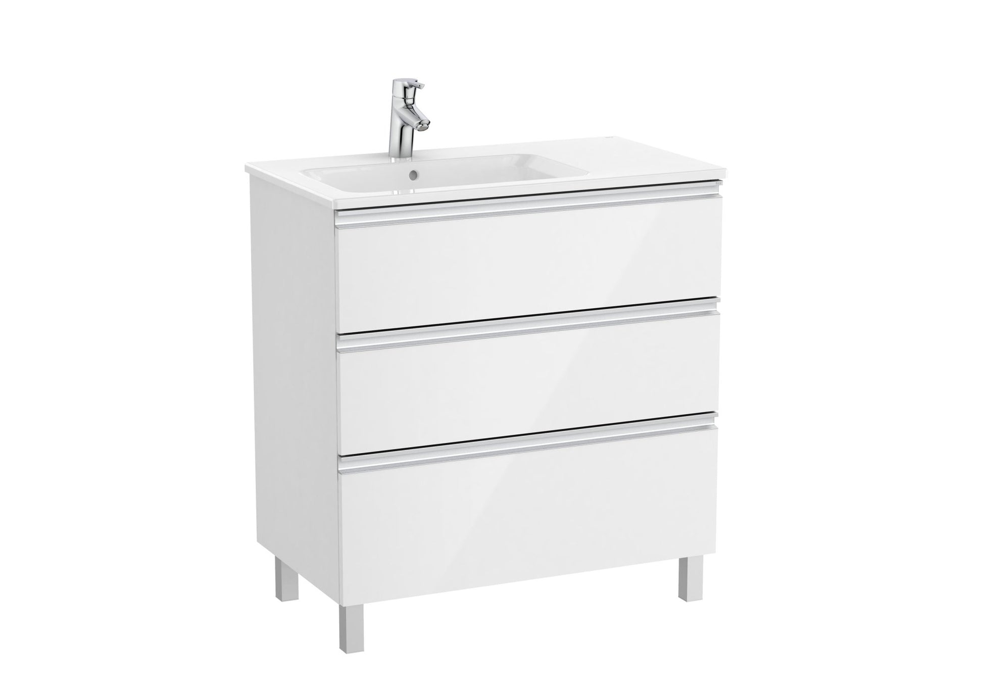 Roca - Mueble base The Gap Unik de tres cajones y lavabo - BricoandPool
