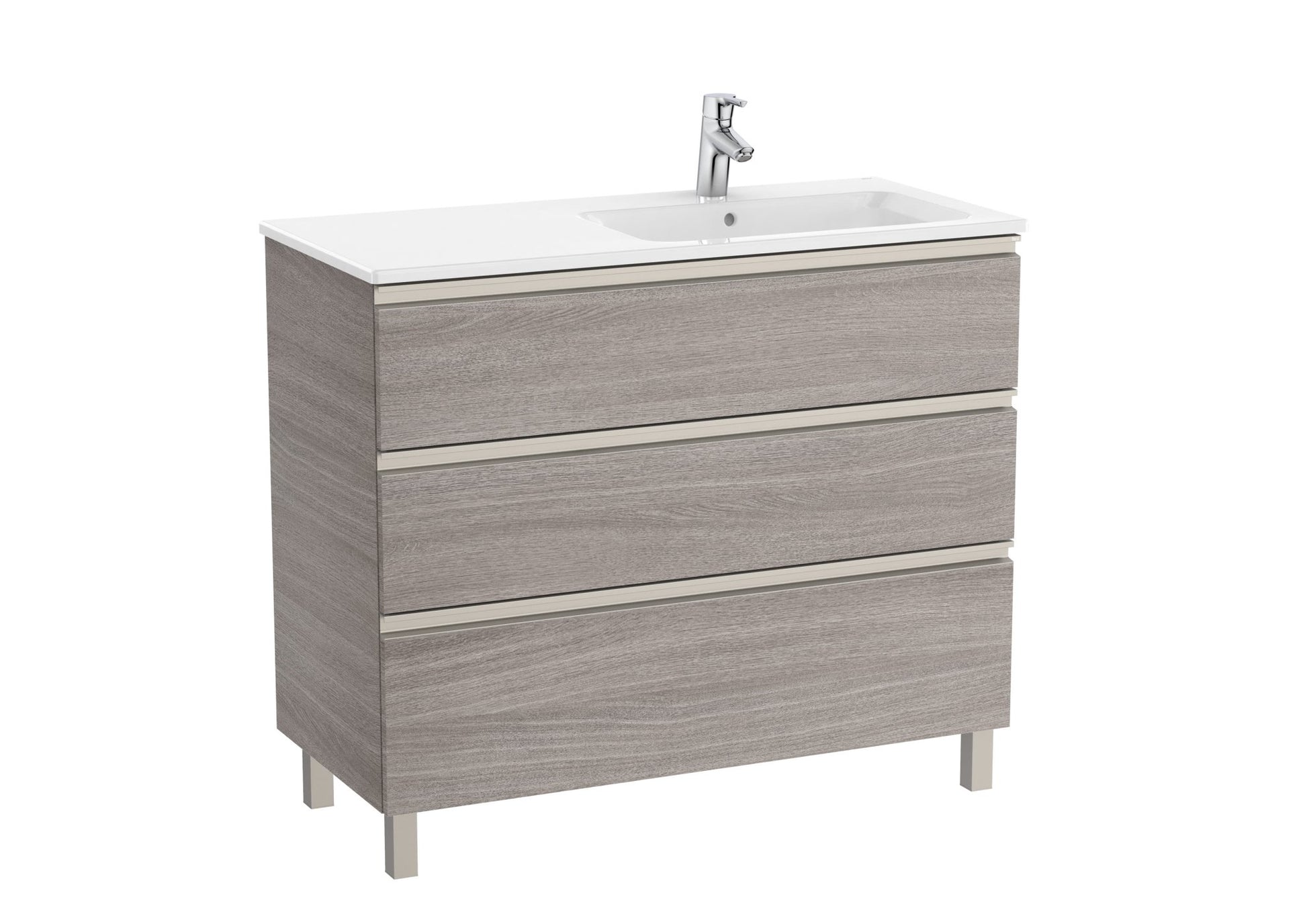 Roca - Mueble base The Gap Unik de tres cajones y lavabo - BricoandPool
