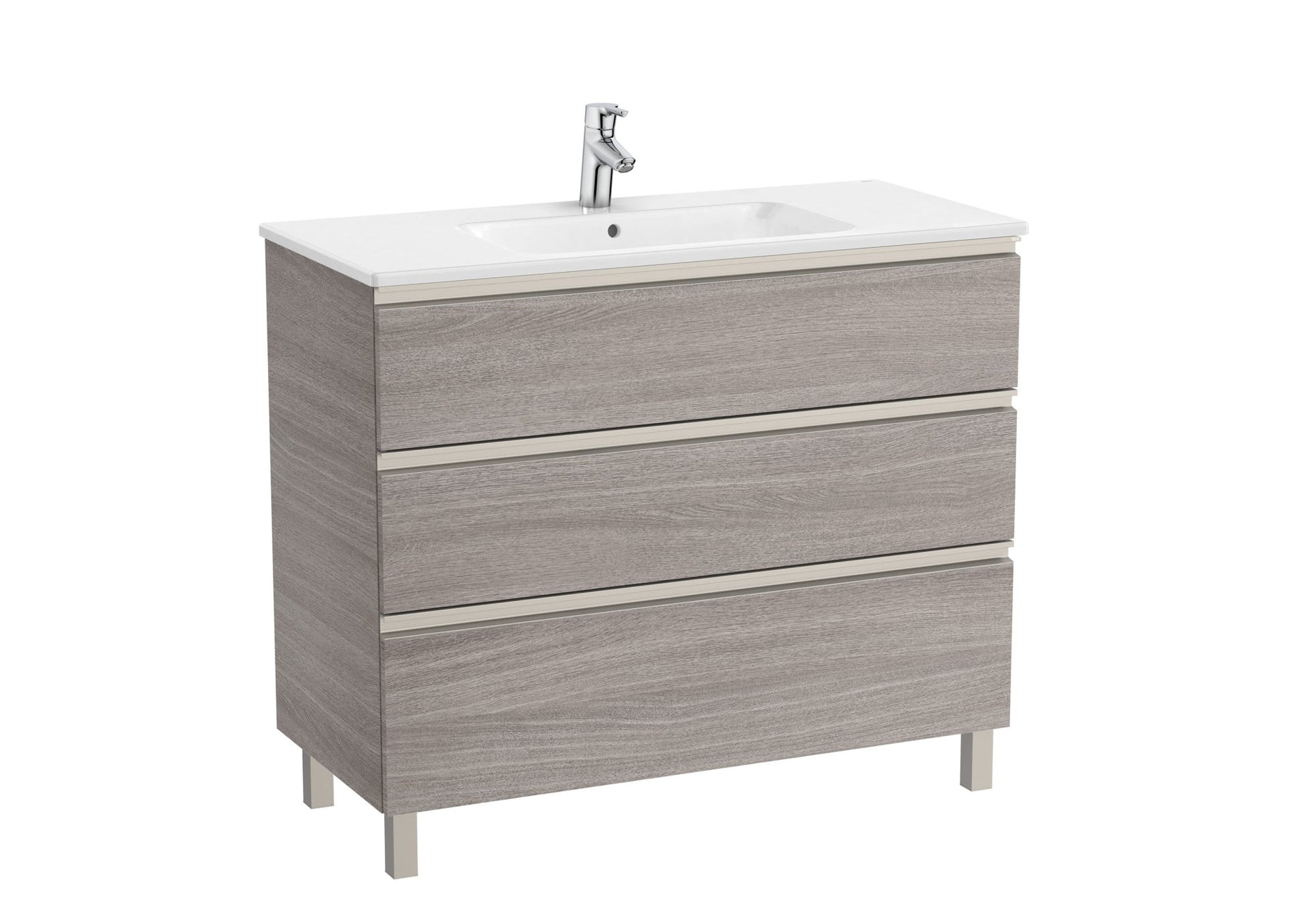 Roca - Mueble base The Gap Unik de tres cajones y lavabo - BricoandPool