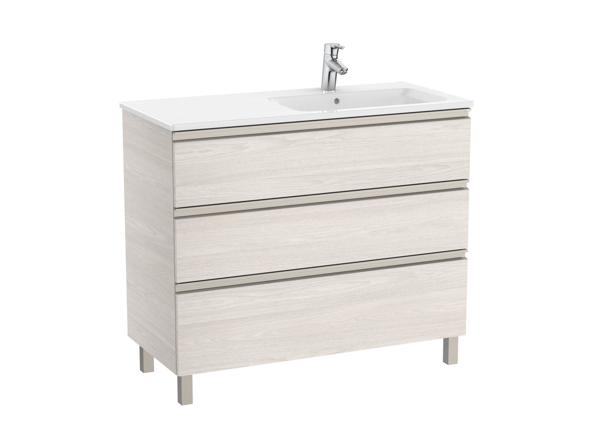 Roca - Mueble base The Gap Unik de tres cajones y lavabo - BricoandPool