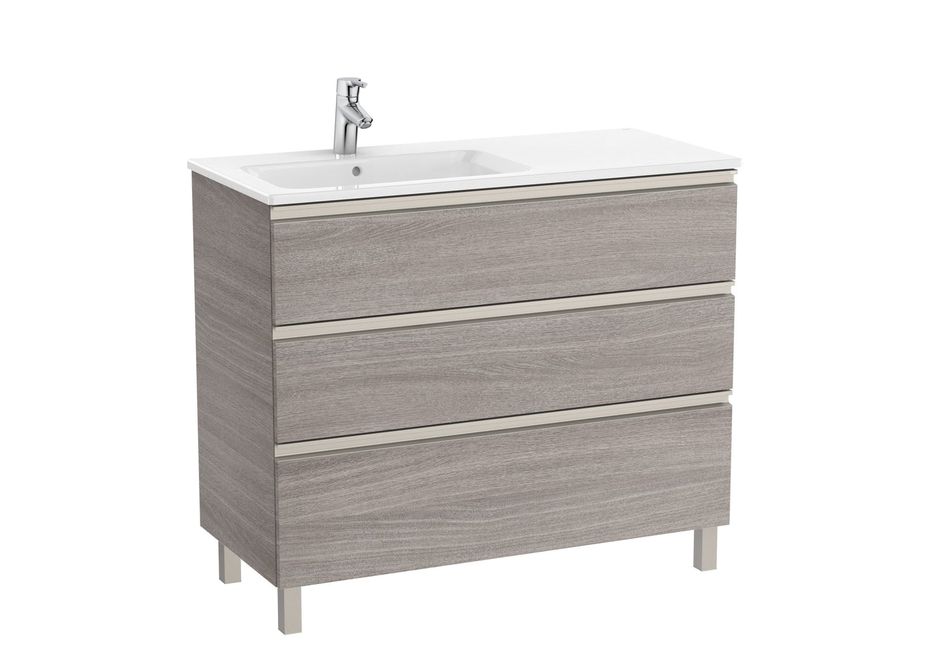 Roca - Mueble base The Gap Unik de tres cajones y lavabo - BricoandPool