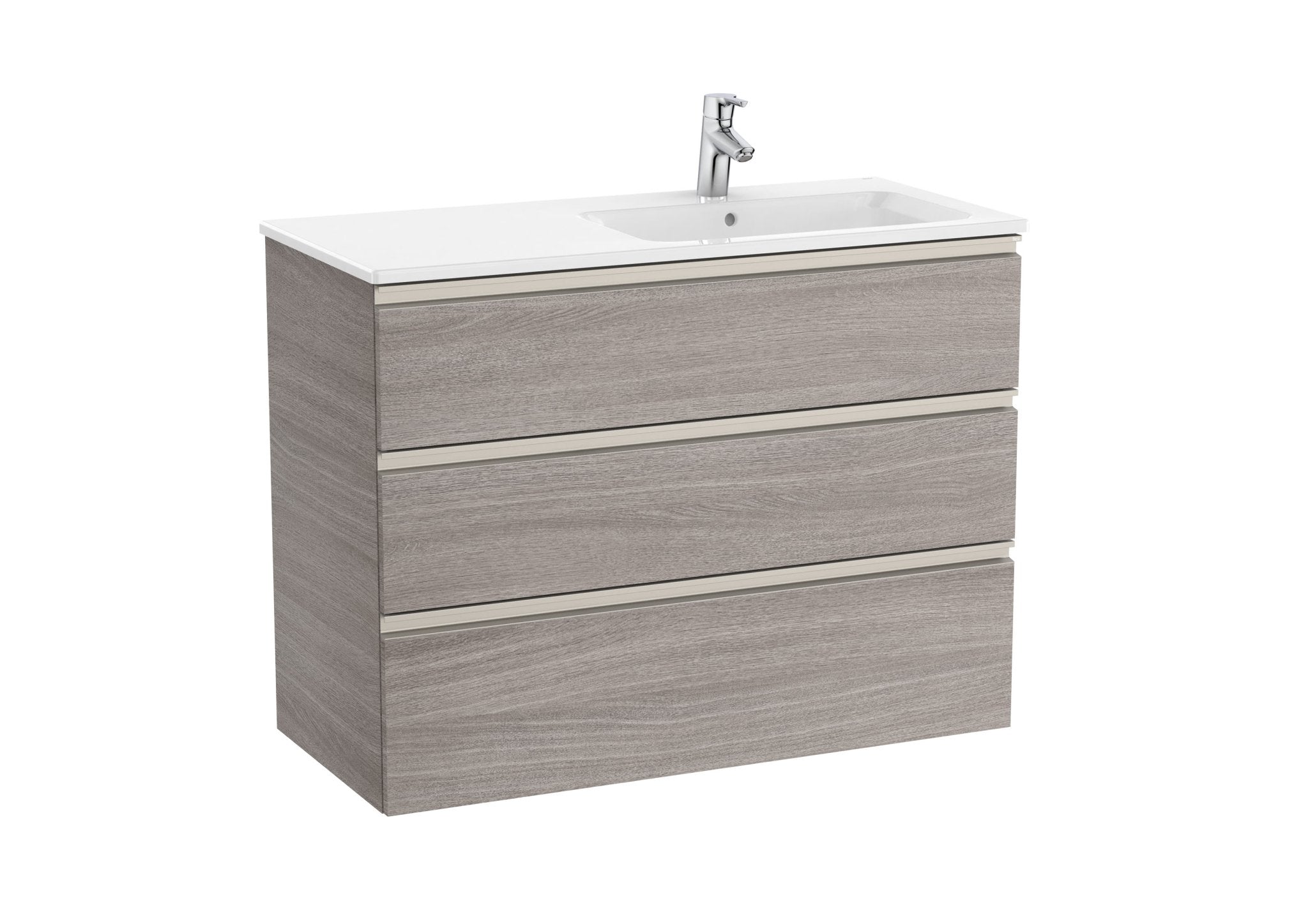 Roca - Mueble base The Gap Unik de tres cajones y lavabo - BricoandPool
