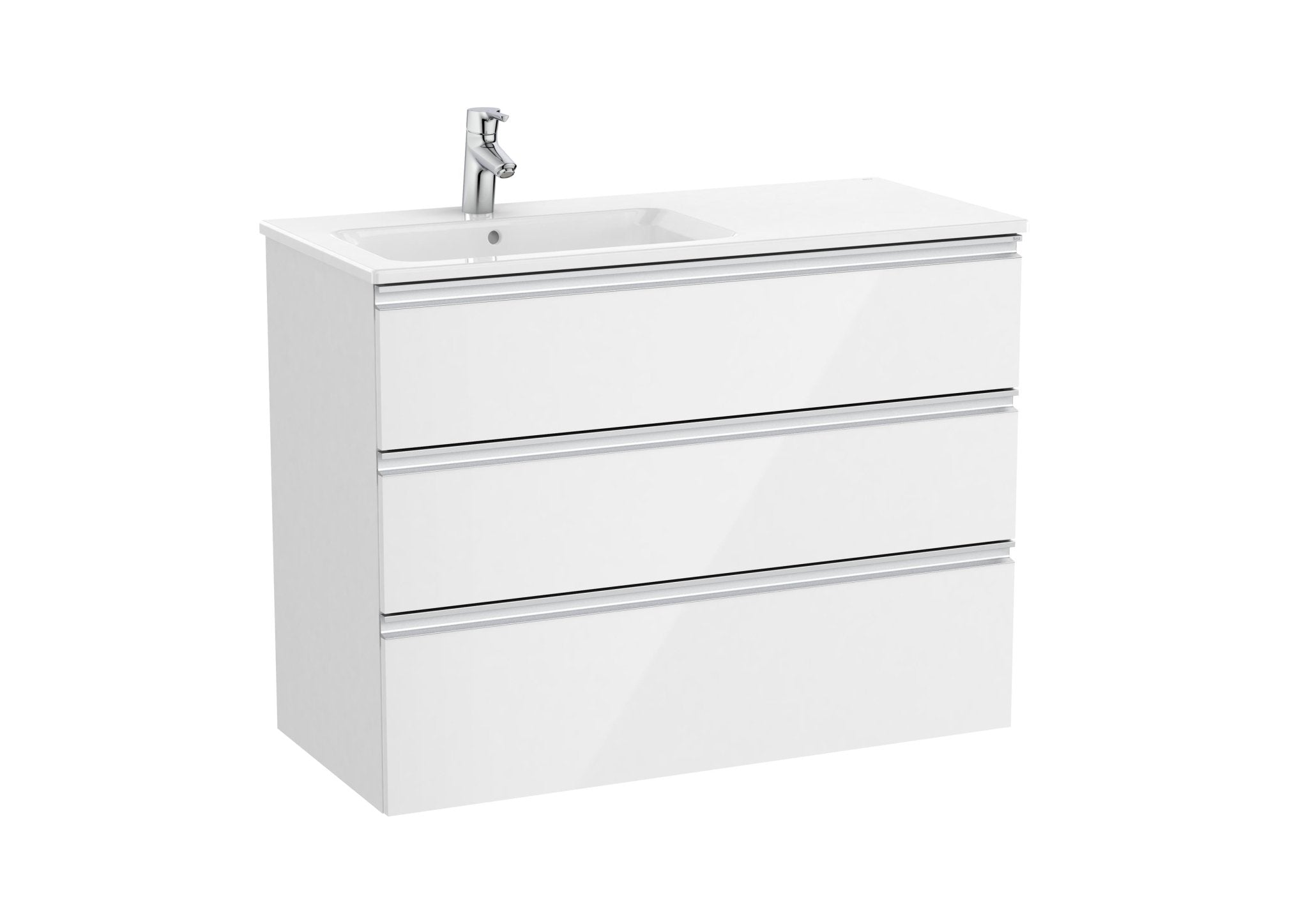 Roca - Mueble base The Gap Unik de tres cajones y lavabo - BricoandPool
