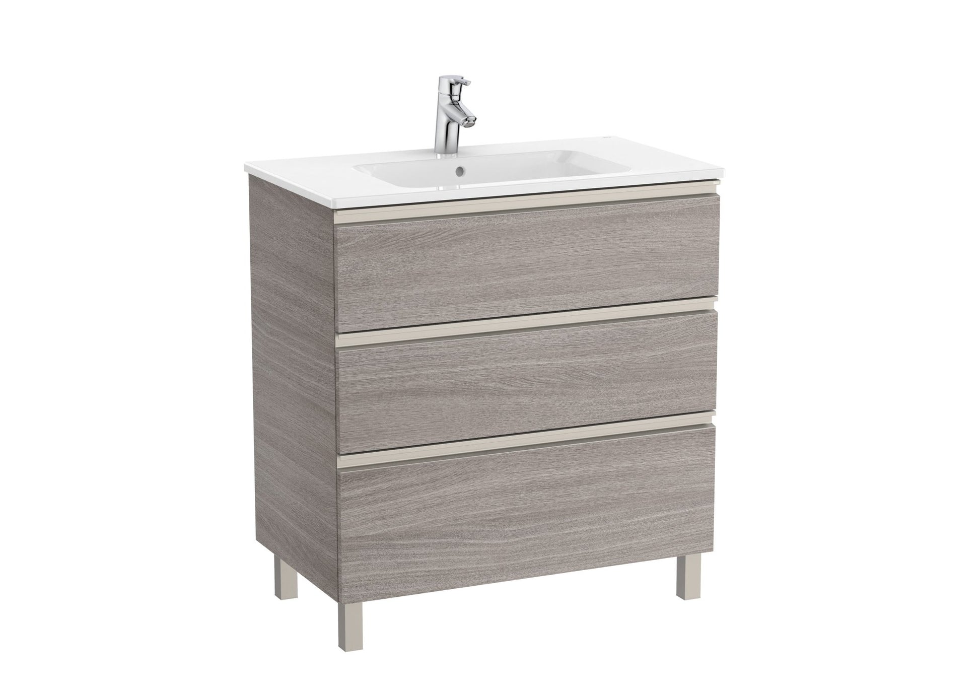 Roca - Mueble base The Gap Unik de tres cajones y lavabo - BricoandPool
