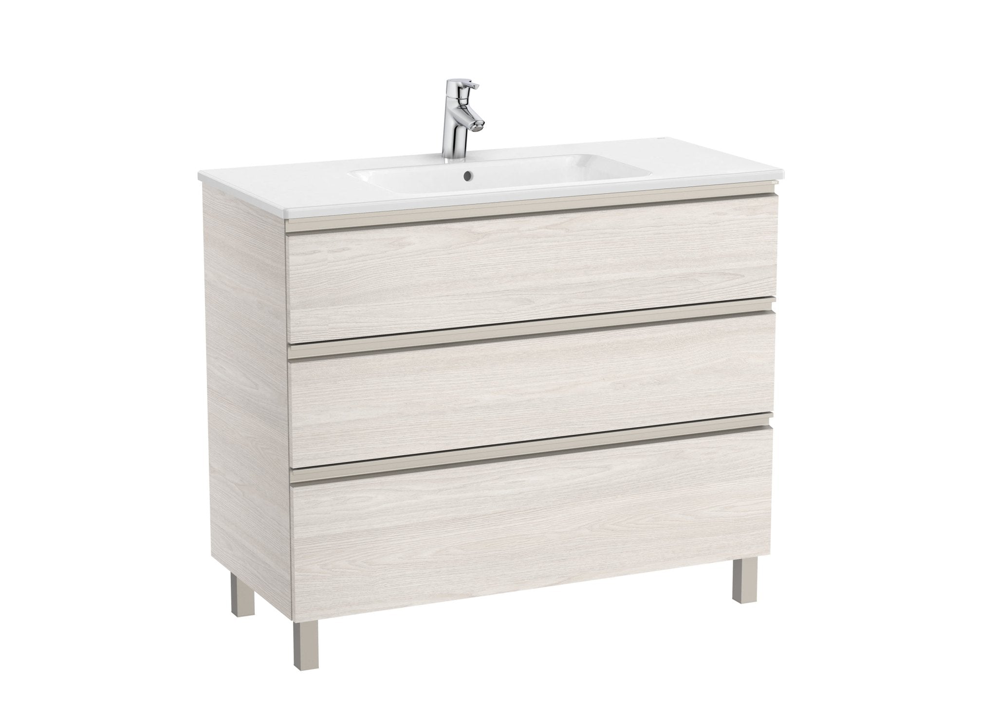 Roca - Mueble base The Gap Unik de tres cajones y lavabo - BricoandPool