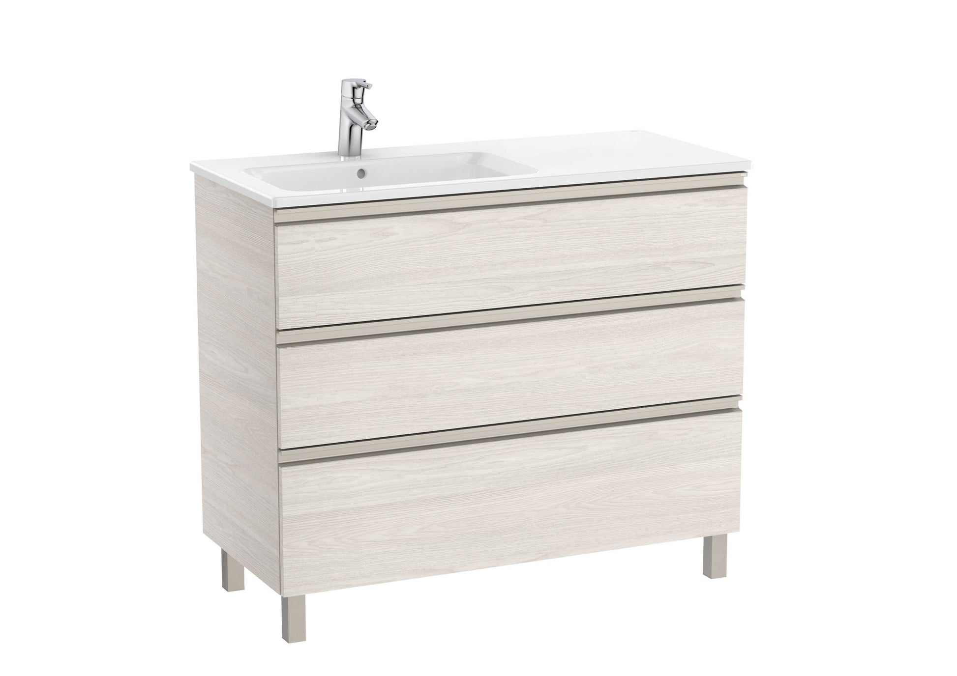 Roca - Mueble base The Gap Unik de tres cajones y lavabo - BricoandPool