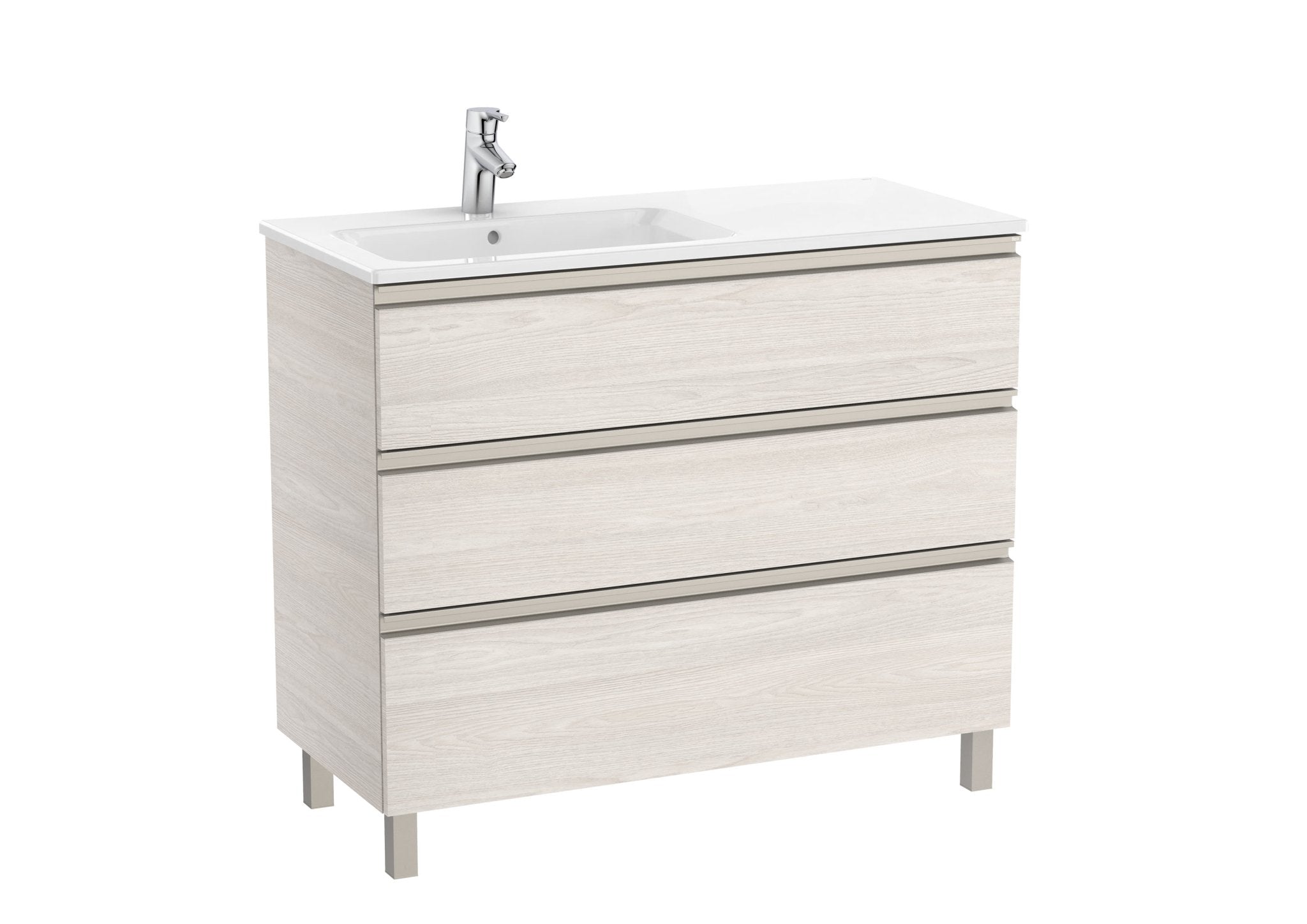 Roca - Mueble base The Gap Unik de tres cajones y lavabo - BricoandPool