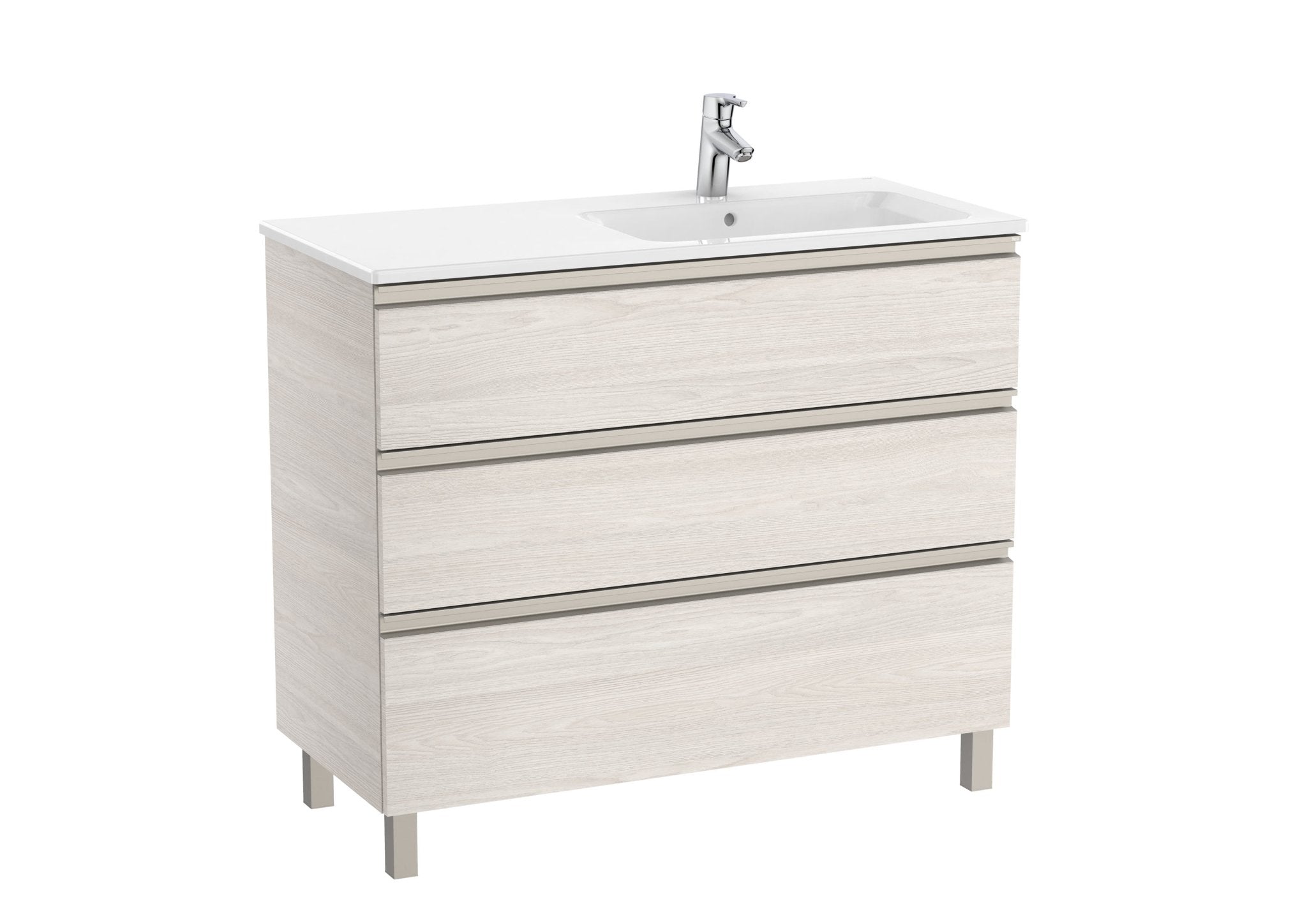 Roca - Mueble base The Gap Unik de tres cajones y lavabo - BricoandPool
