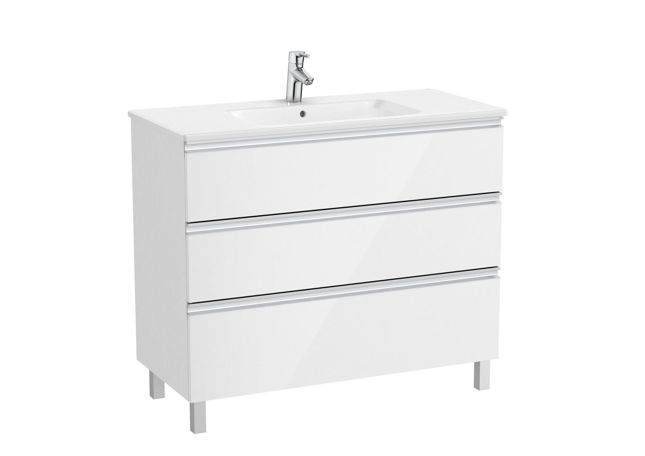 Roca - Mueble base The Gap Unik de tres cajones y lavabo - BricoandPool