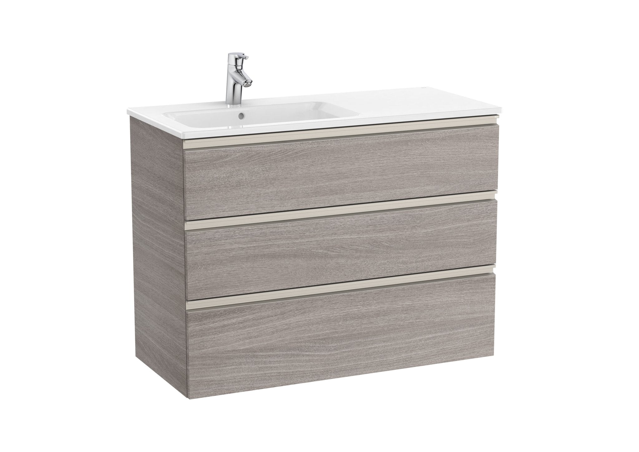 Roca - Mueble base The Gap Unik de tres cajones y lavabo - BricoandPool
