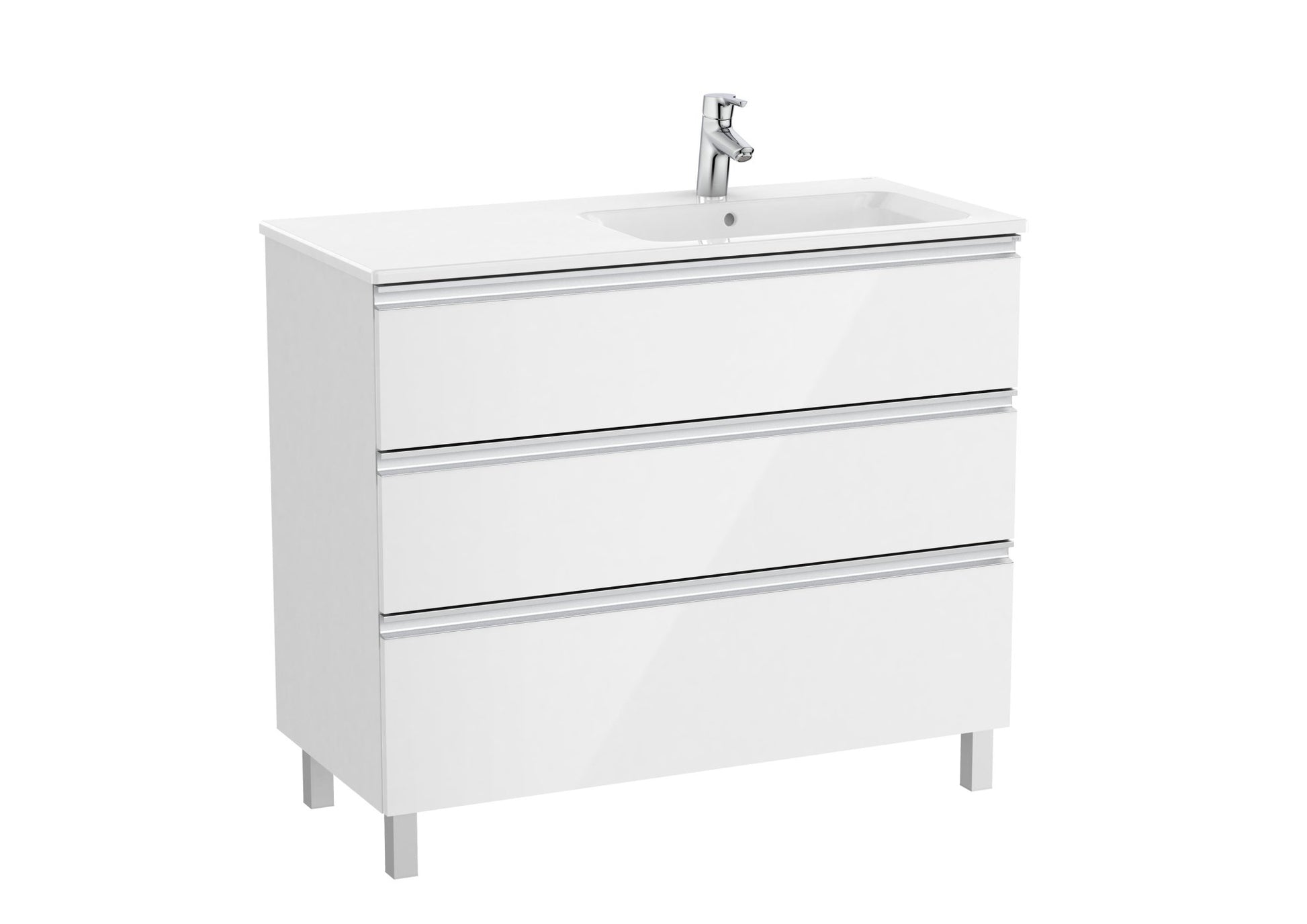 Roca - Mueble base The Gap Unik de tres cajones y lavabo - BricoandPool