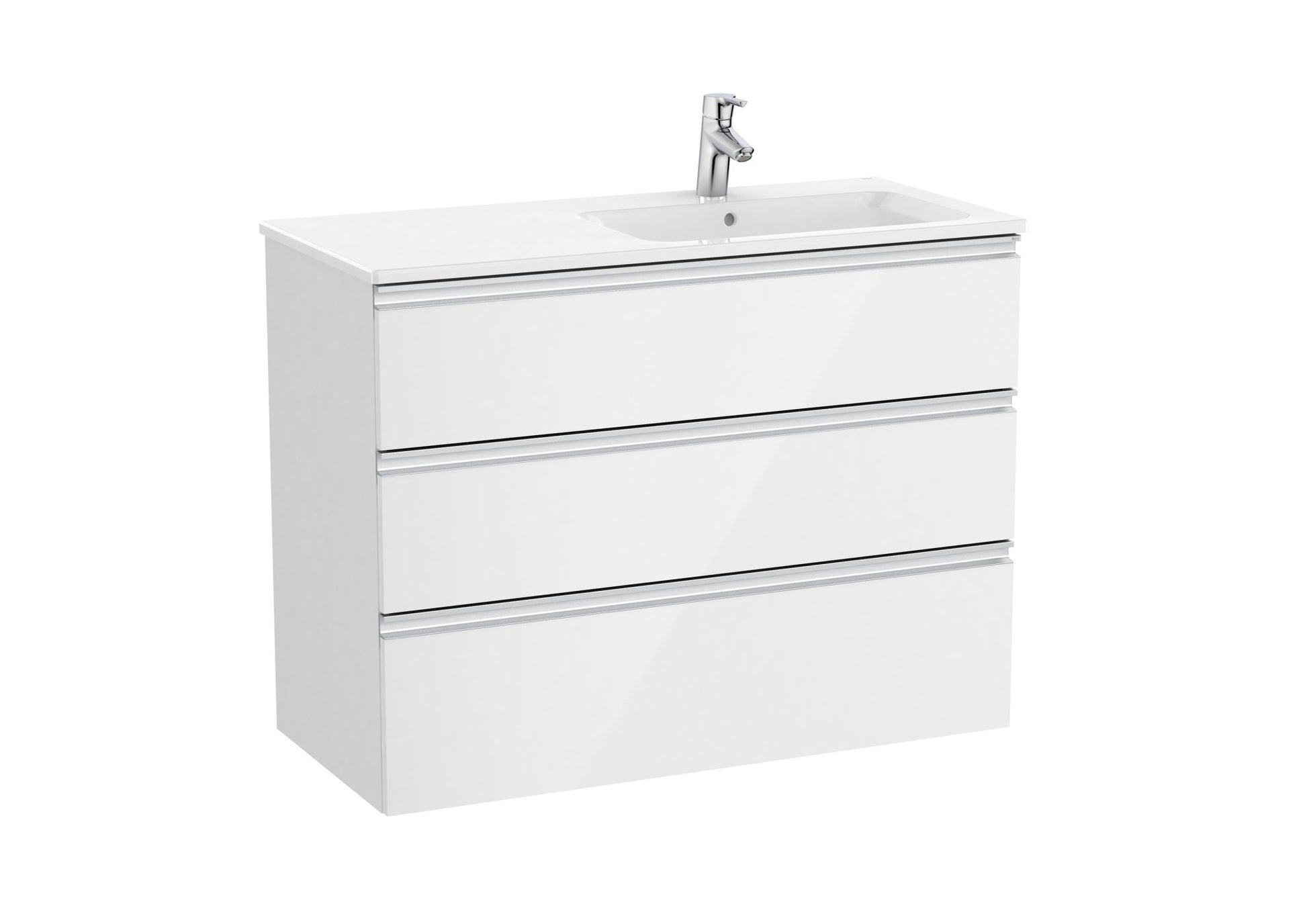 Roca - Mueble base The Gap Unik de tres cajones y lavabo - BricoandPool