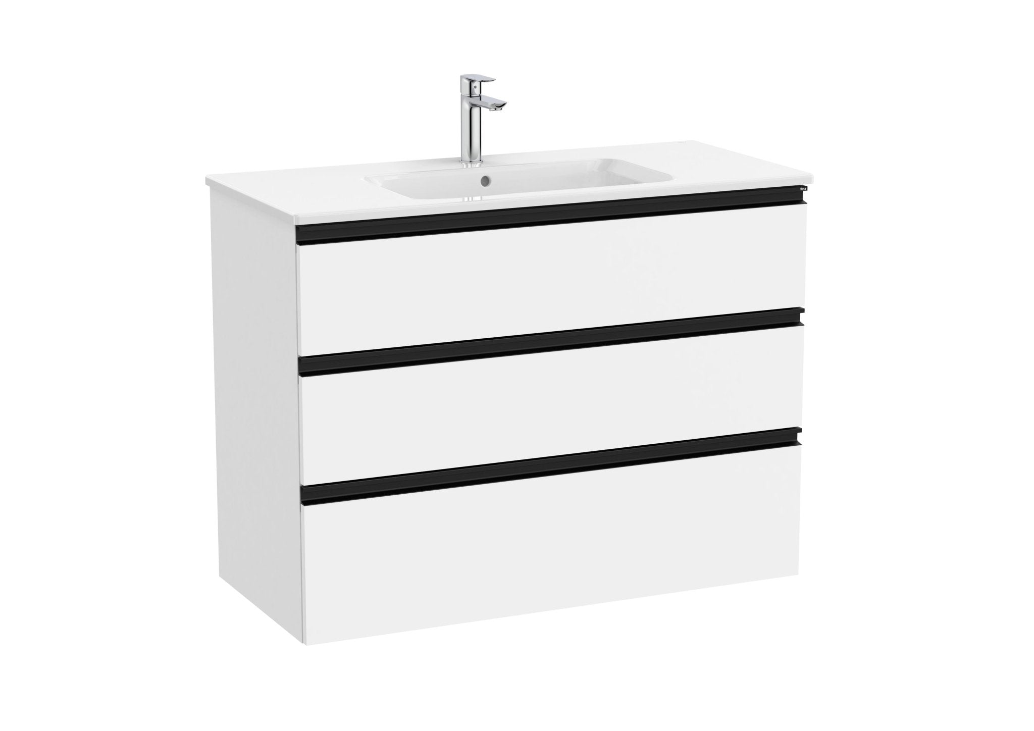 Roca - Mueble base The Gap Unik de tres cajones y lavabo - BricoandPool