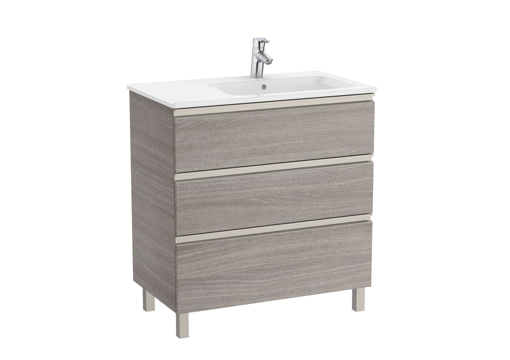 Roca - Mueble base The Gap Unik de tres cajones y lavabo - BricoandPool