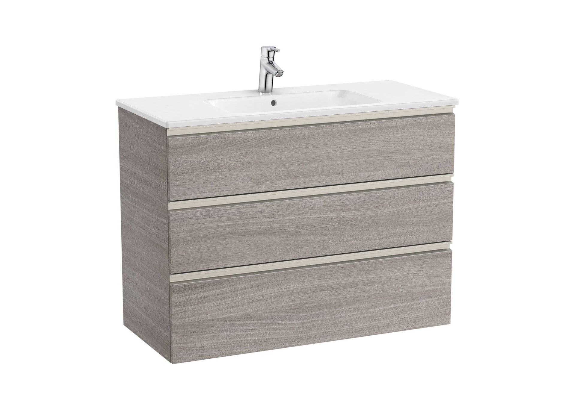 Roca - Mueble base The Gap Unik de tres cajones y lavabo - BricoandPool