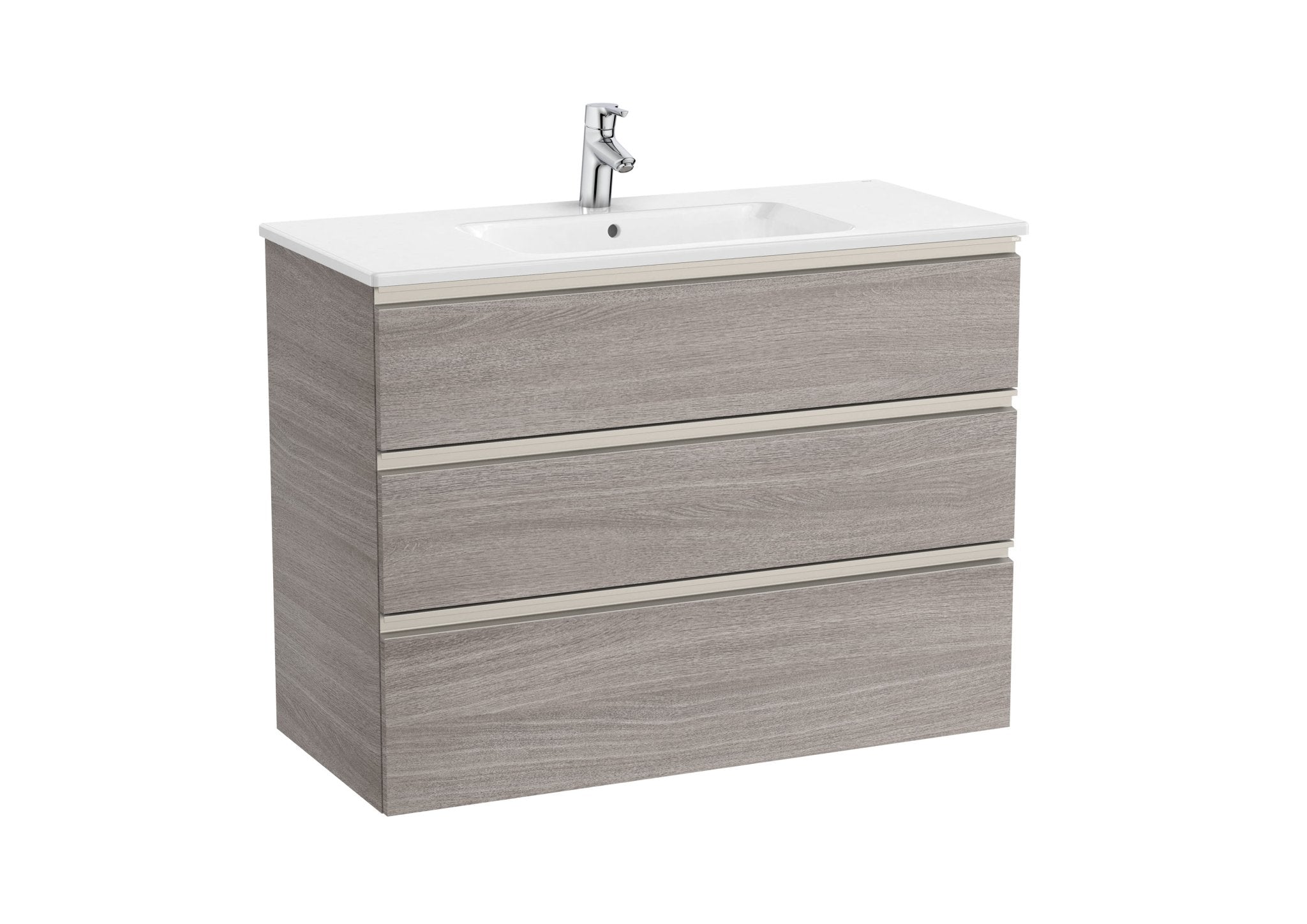 Roca - Mueble base The Gap Unik de tres cajones y lavabo - BricoandPool