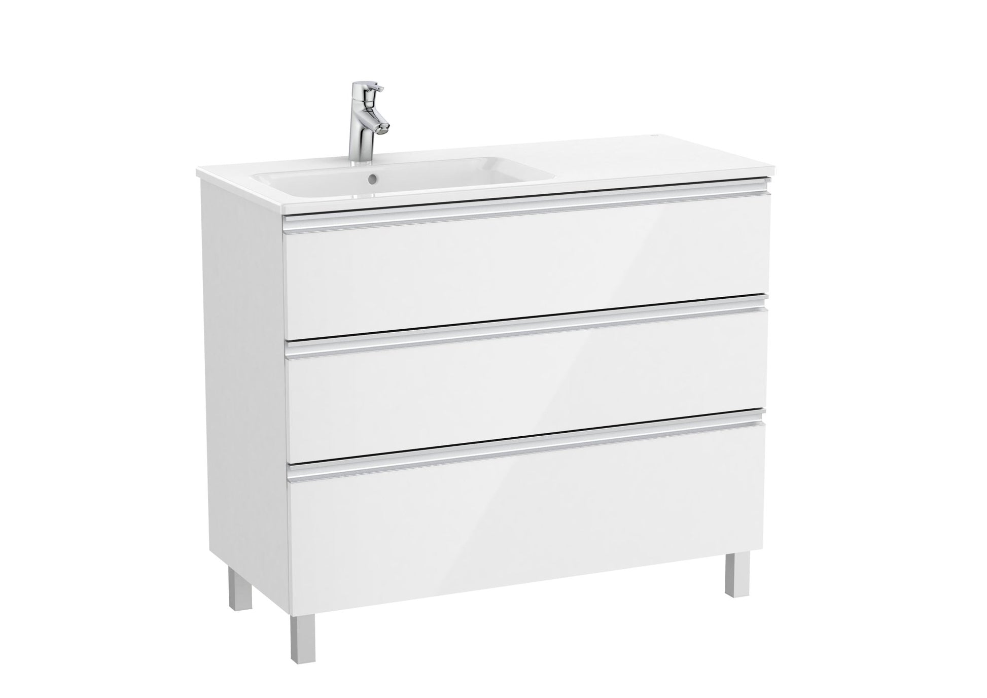 Roca - Mueble base The Gap Unik de tres cajones y lavabo - BricoandPool