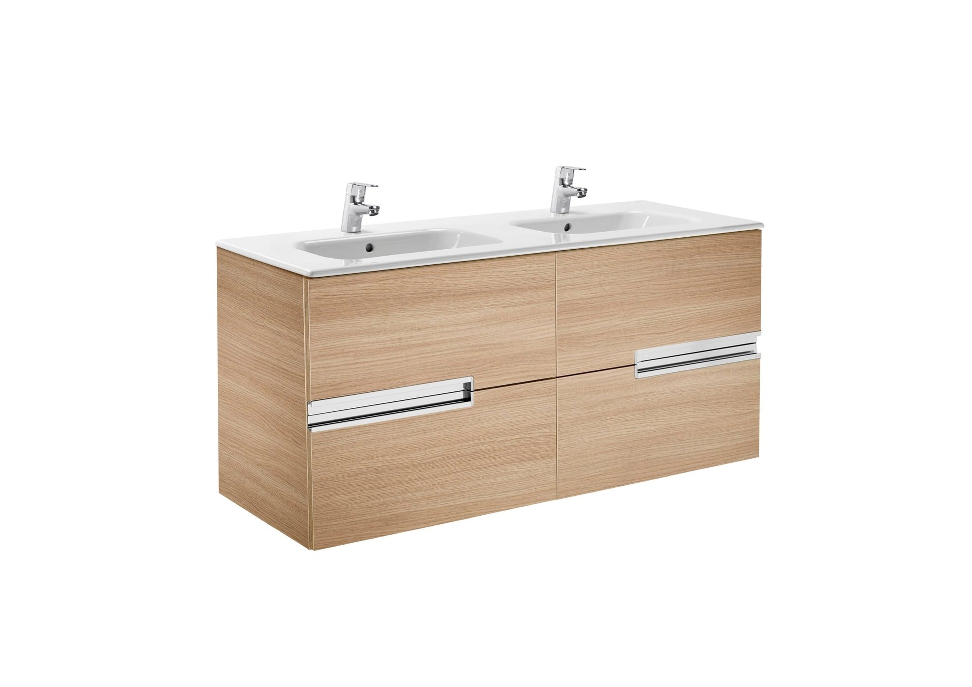 Roca - Mueble base Victoria - N Unik de cuatro cajones y lavabo doble - BricoandPool