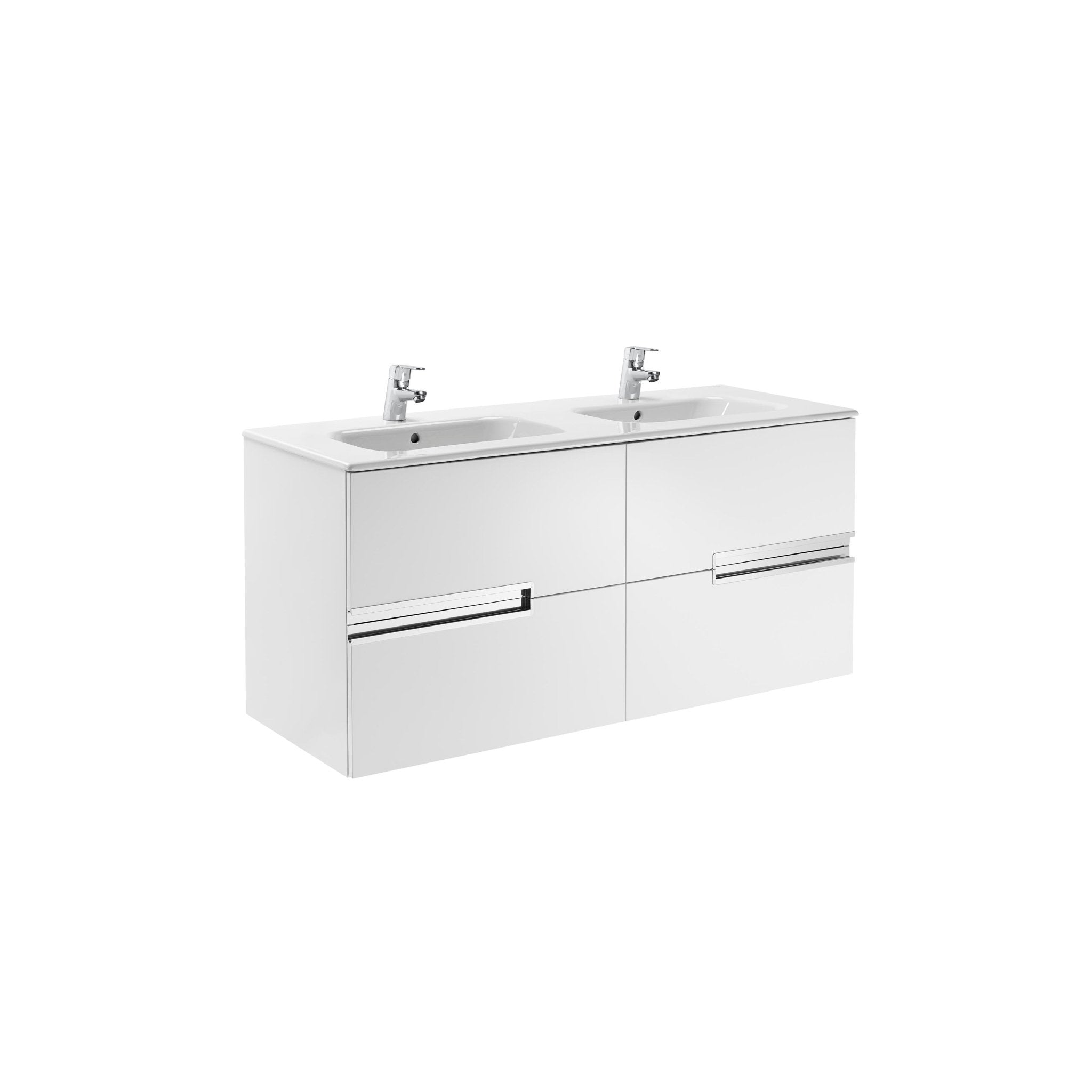 Roca - Mueble base Victoria - N Unik de cuatro cajones y lavabo doble - BricoandPool