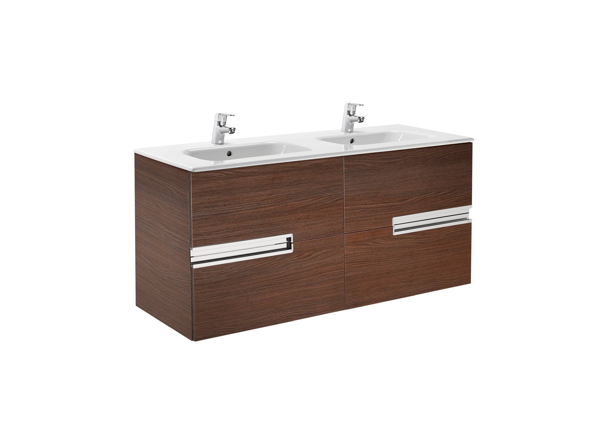 Roca - Mueble base Victoria - N Unik de cuatro cajones y lavabo doble - BricoandPool