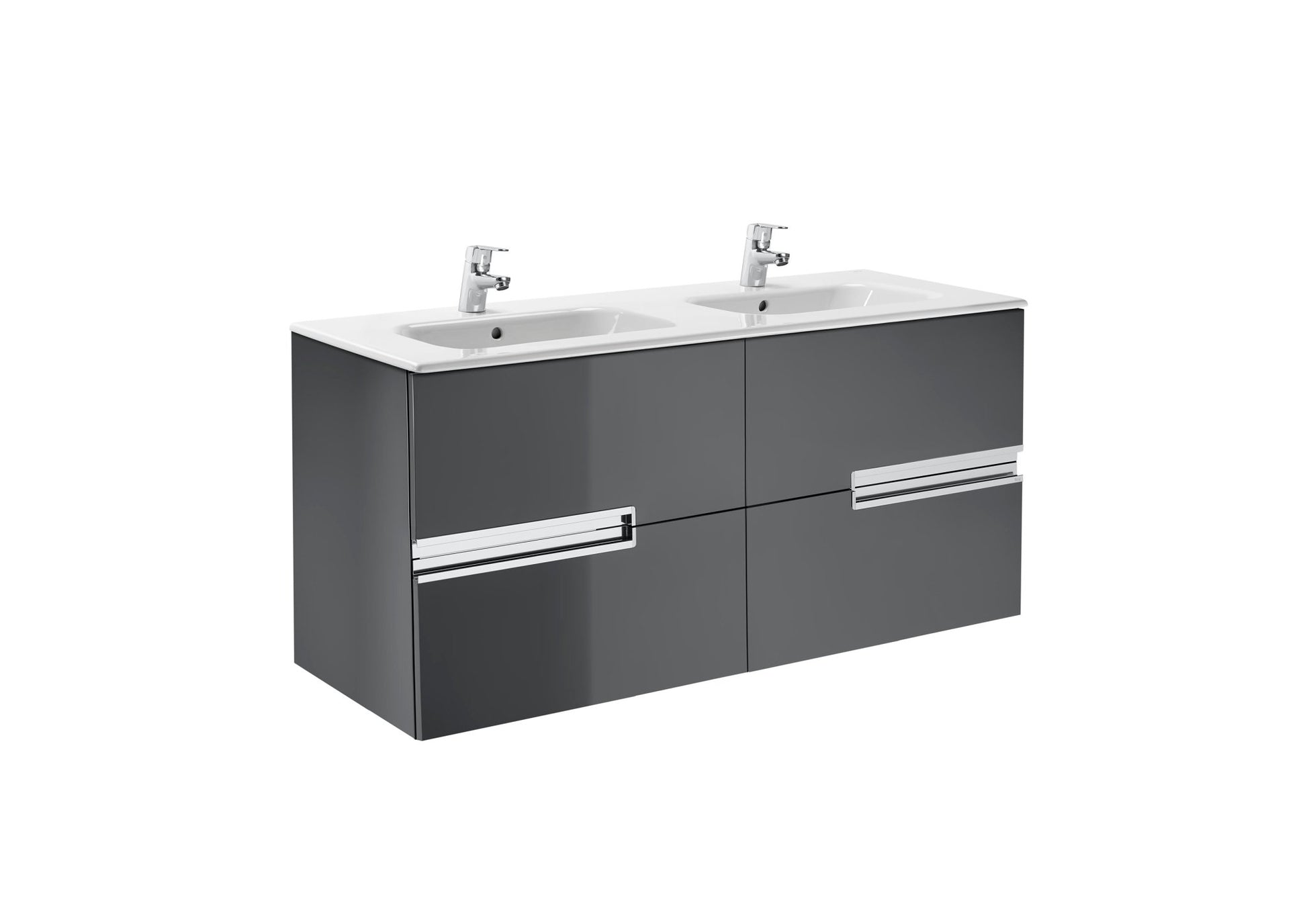 Roca - Mueble base Victoria - N Unik de cuatro cajones y lavabo doble - BricoandPool