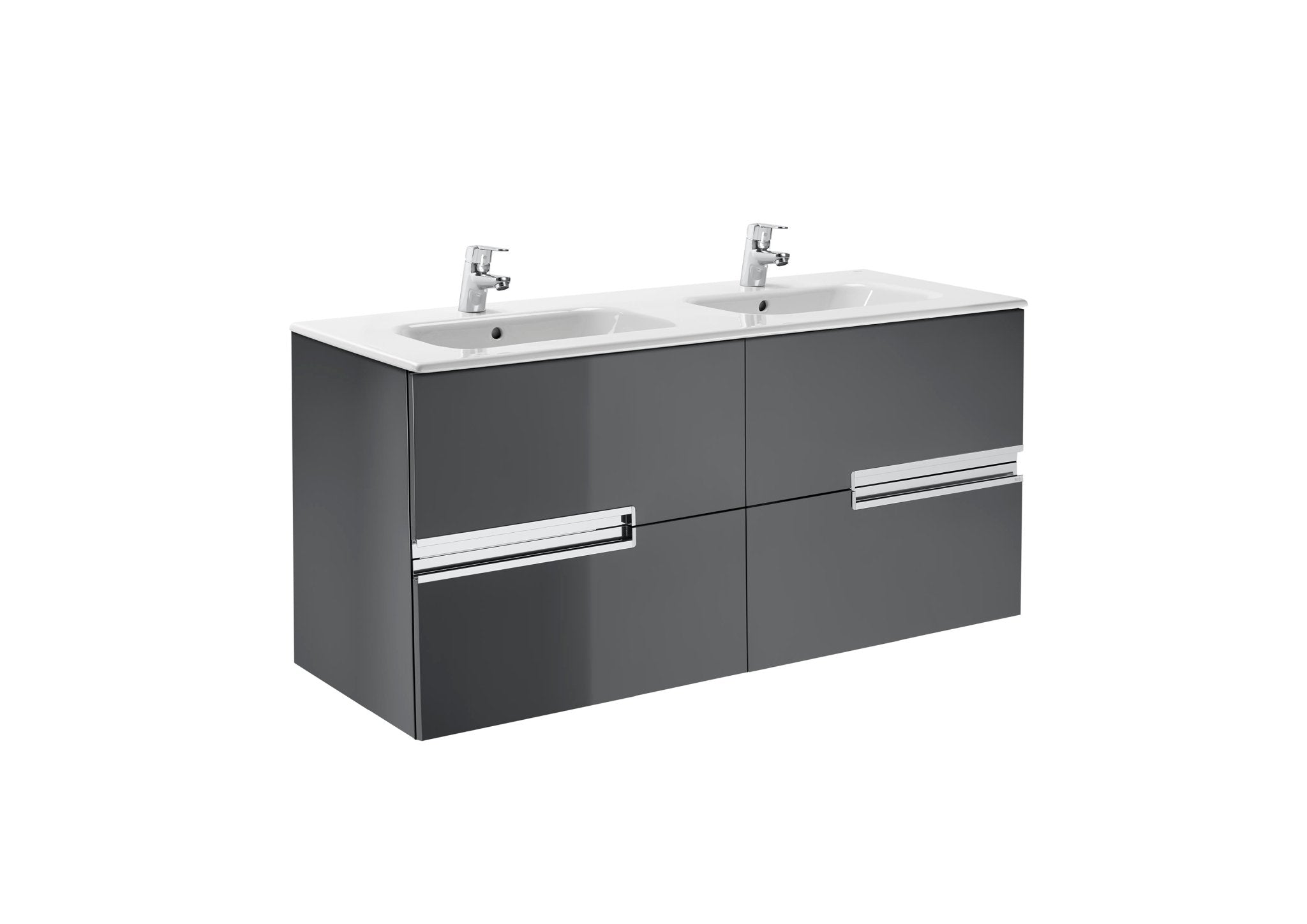 Roca - Mueble base Victoria - N Unik de cuatro cajones y lavabo doble - BricoandPool
