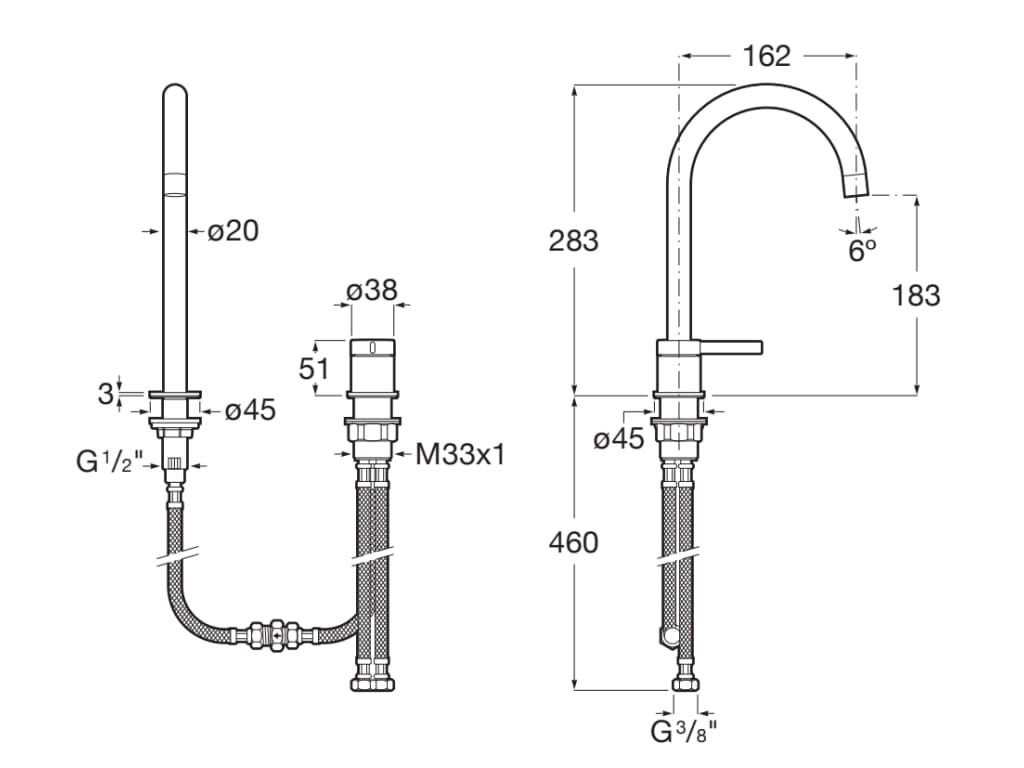 Roca - Ona grifería monomando de lavabo oro cepillado A5A389EVA0 - BricoandPool