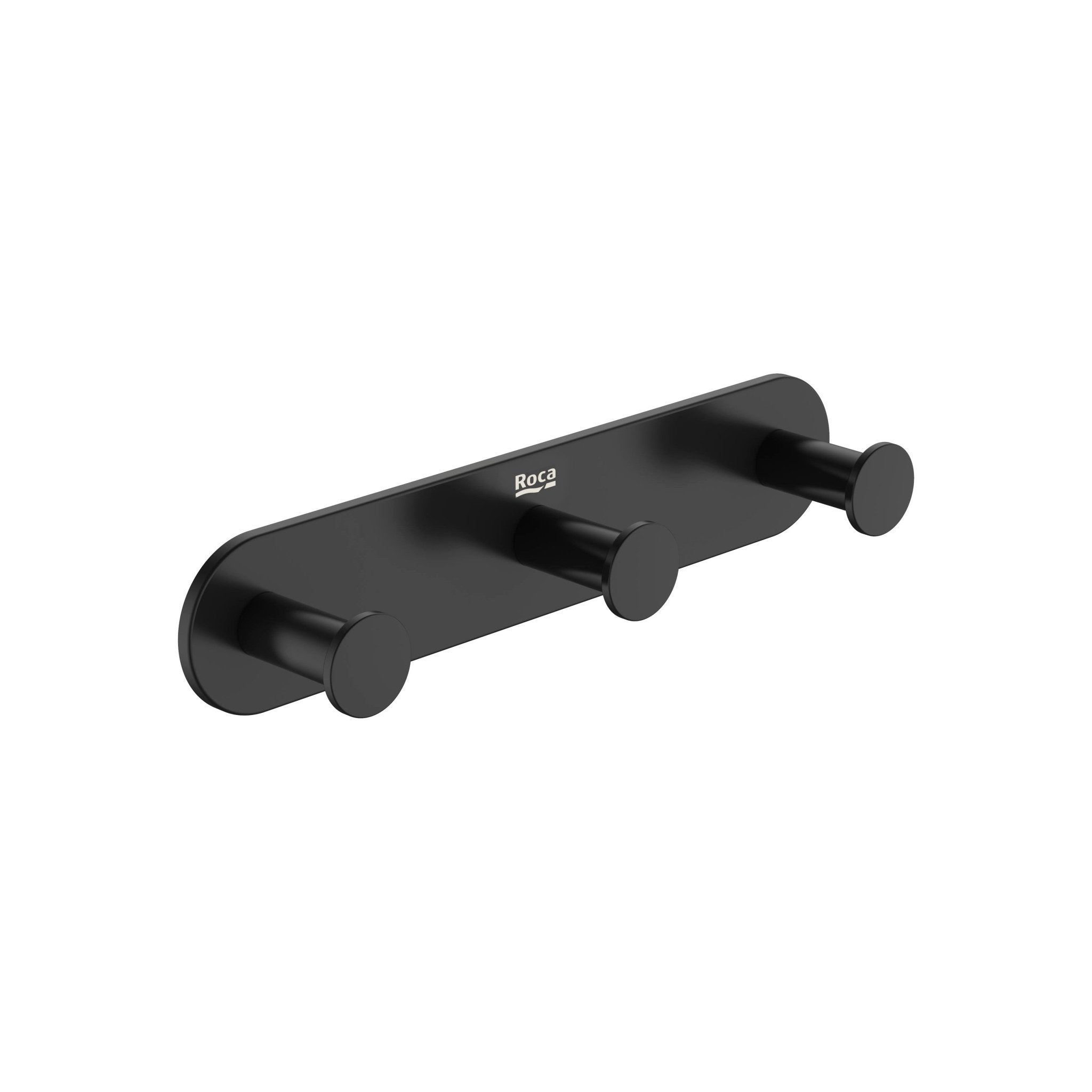 Roca - Percha triple Hotels Round Negro Mate A817572C40 - BricoandPool