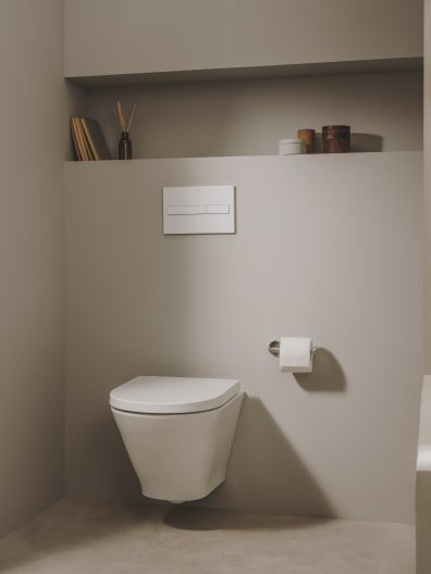 Roca - PL7 DUAL (ONE) - Placa de accionamiento con descarga dual con acabados mate In - Wall Systems A890188207 - BricoandPool