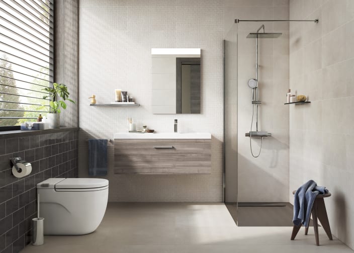 Roca - Plato de ducha Aquos extraplano de STONEX® Blanco - BricoandPool