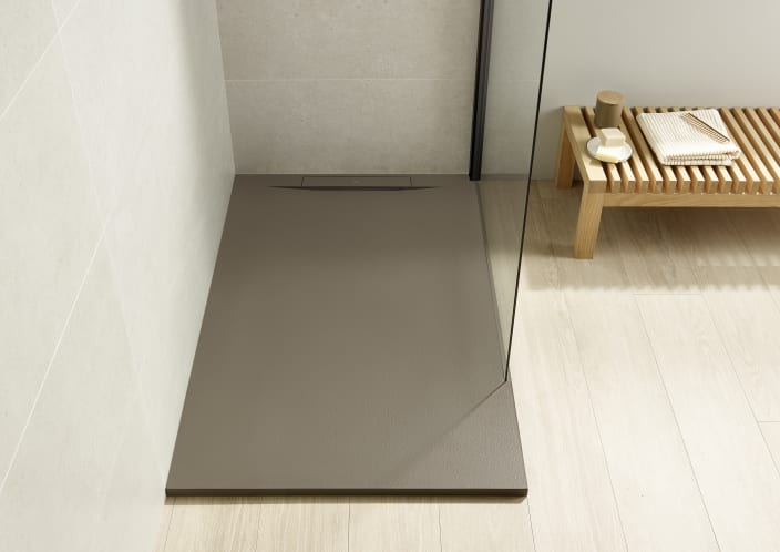 Roca - Plato de ducha Pyros cuadrado extraplano de STONEX® Negro - BricoandPool
