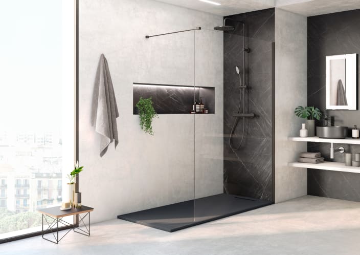 Roca - Plato de ducha Pyros extraplano de STONEX® Blanco - BricoandPool