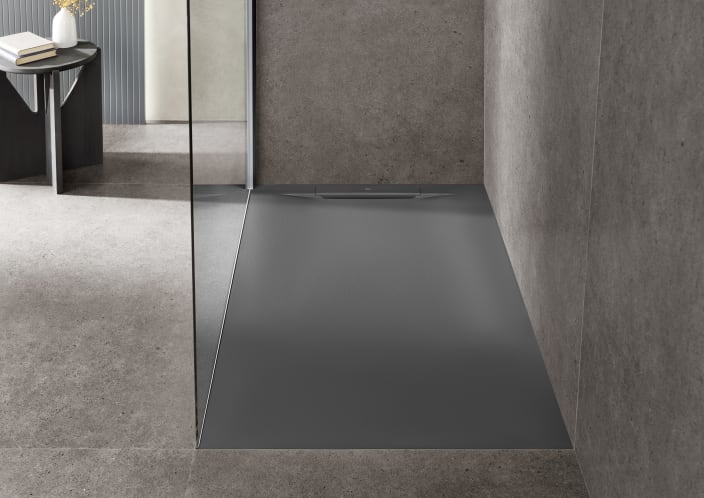 Roca - Plato de ducha Pyros extraplano de STONEX® Pizarra - BricoandPool