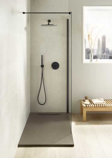 Roca - Plato de ducha Pyros extraplano de STONEX® Pizarra - BricoandPool