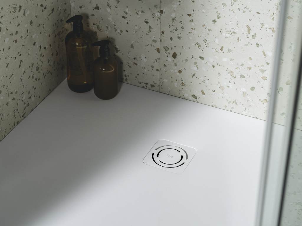 Roca - Plato de ducha Terran extraplano de STONEX® Blanco - BricoandPool