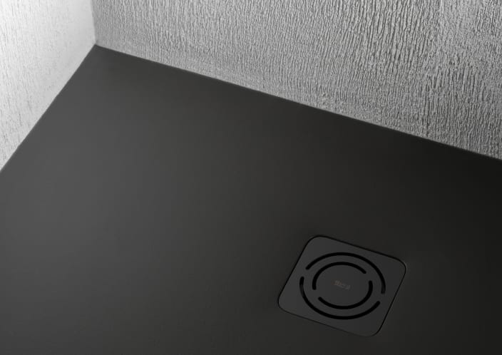 Roca - Plato de ducha Terran extraplano de STONEX® Café - BricoandPool
